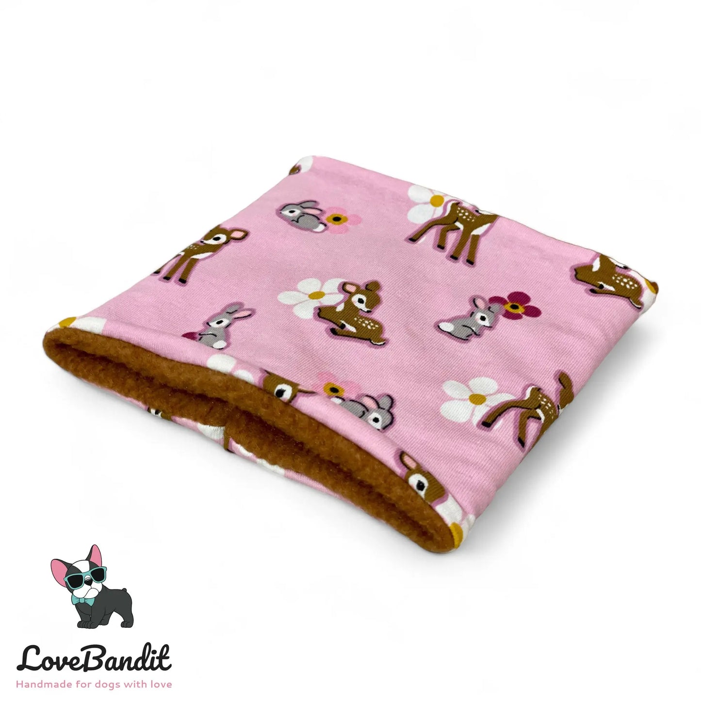 Hundeloop Hundeschal Rehkitz Häschen Blümchen rosa - LoveBandit
