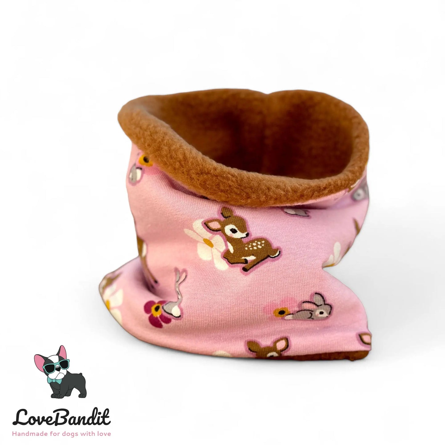 Hundeloop Hundeschal Rehkitz Häschen Blümchen rosa - LoveBandit