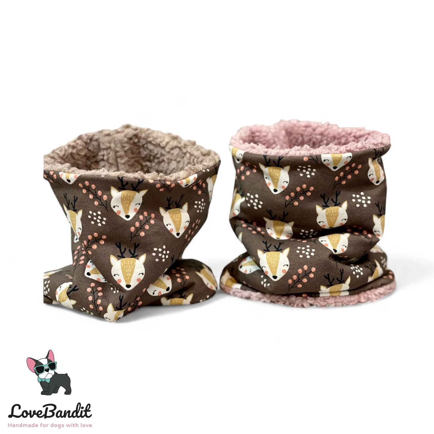 Hundeloop Hundeschal Rentier Braun - LoveBandit