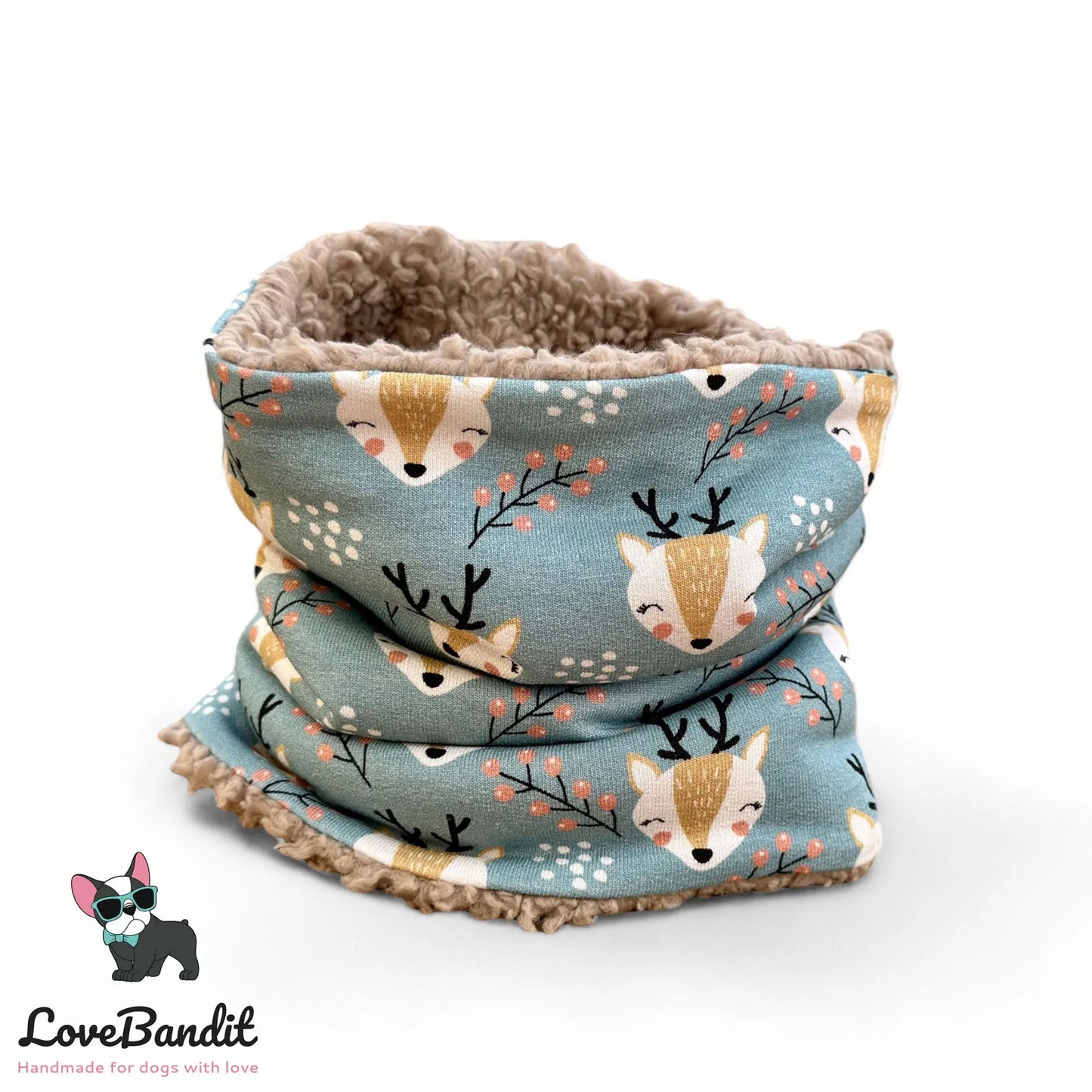 Hundeloop Hundeschal Rentier Pastellblau - LoveBandit