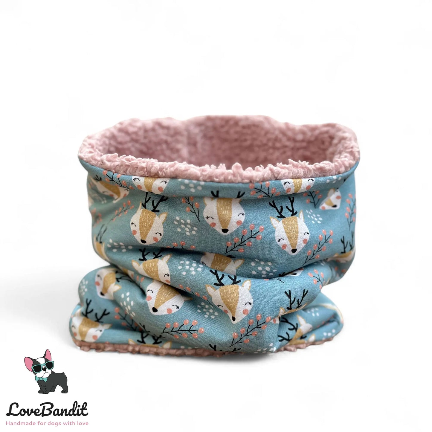 Hundeloop Hundeschal Rentier Pastellblau - LoveBandit