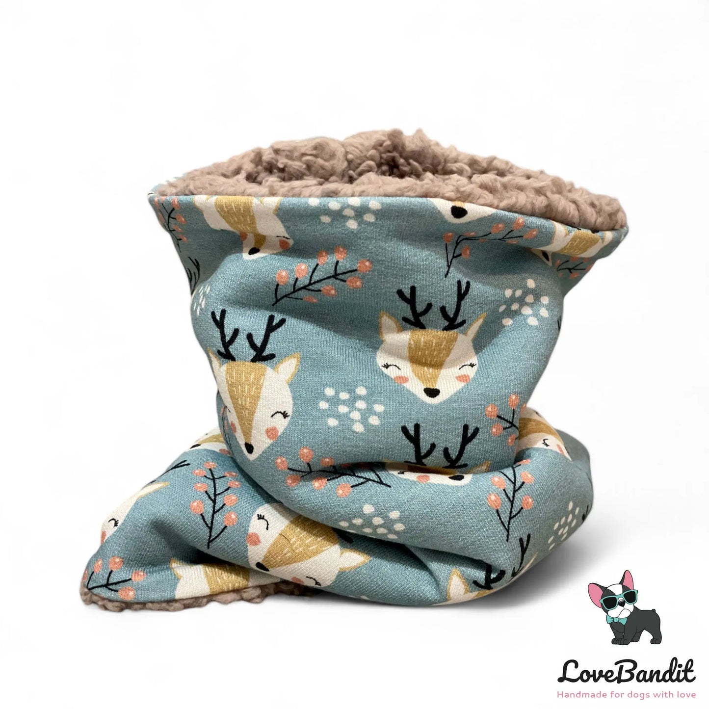 Hundeloop Hundeschal Rentier Pastellblau - LoveBandit