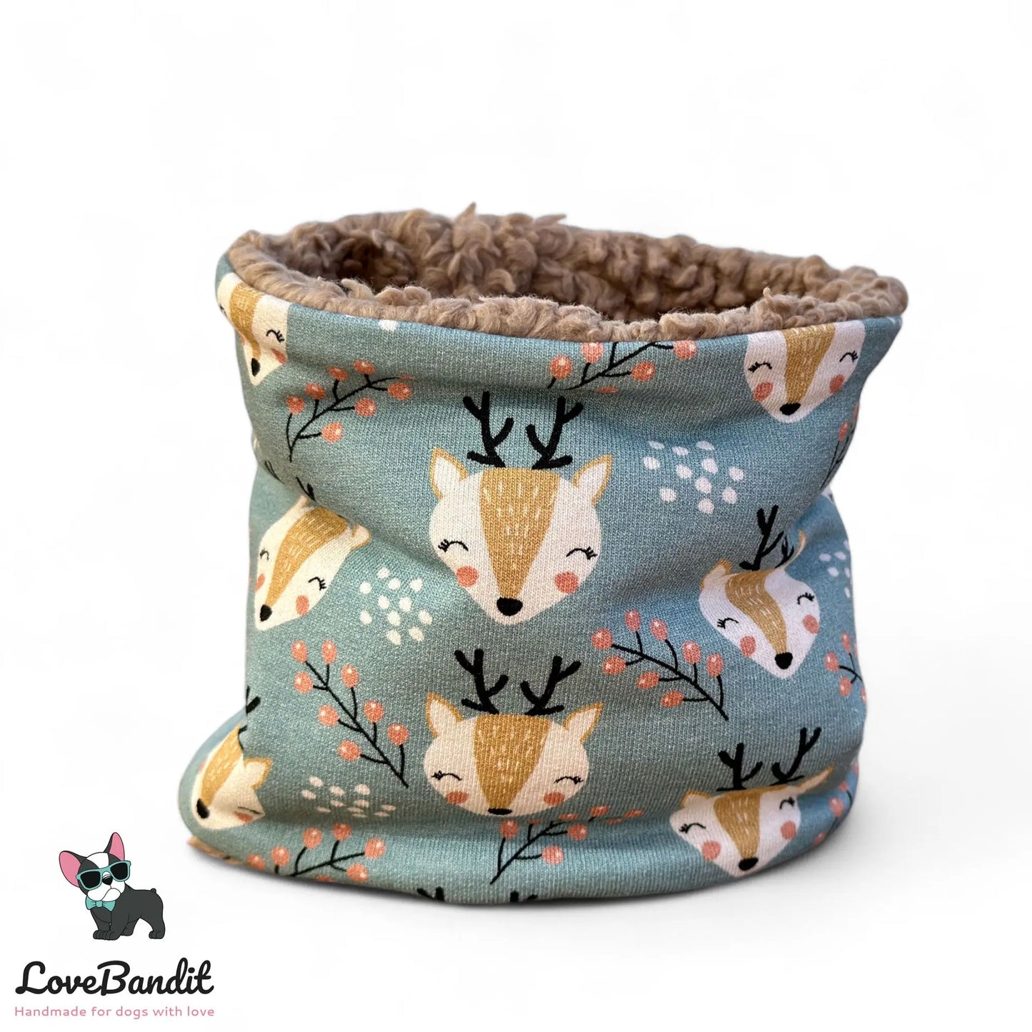 Hundeloop Hundeschal Rentier Pastellblau - LoveBandit