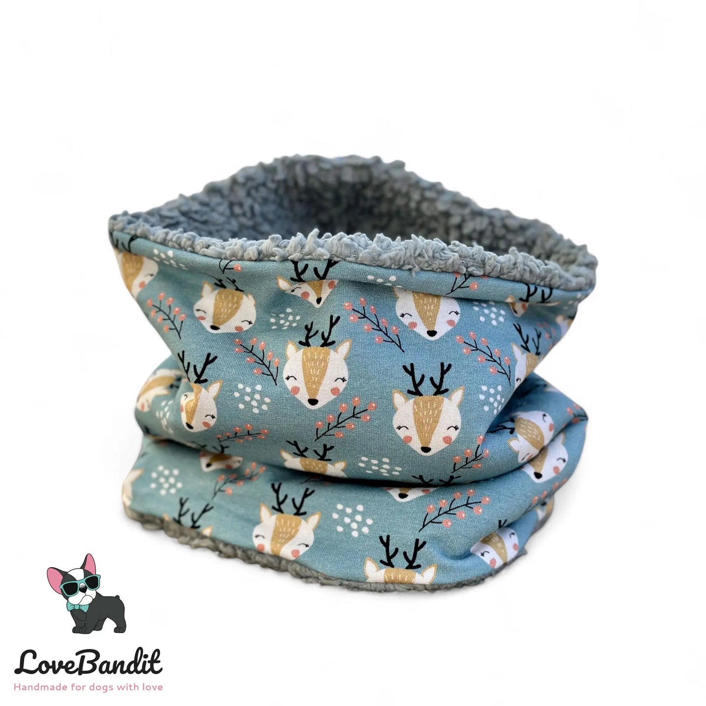 Hundeloop Hundeschal Rentier Pastellblau - LoveBandit
