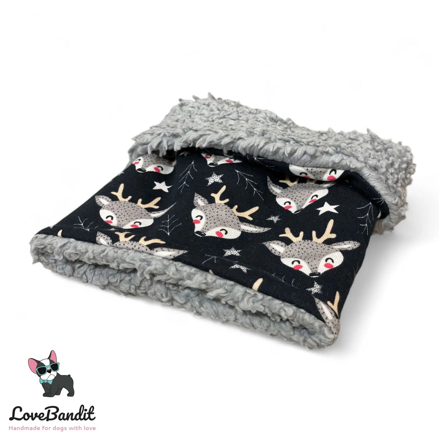 Hundeloop Hundeschal Rentier Reh Schwarz - LoveBandit
