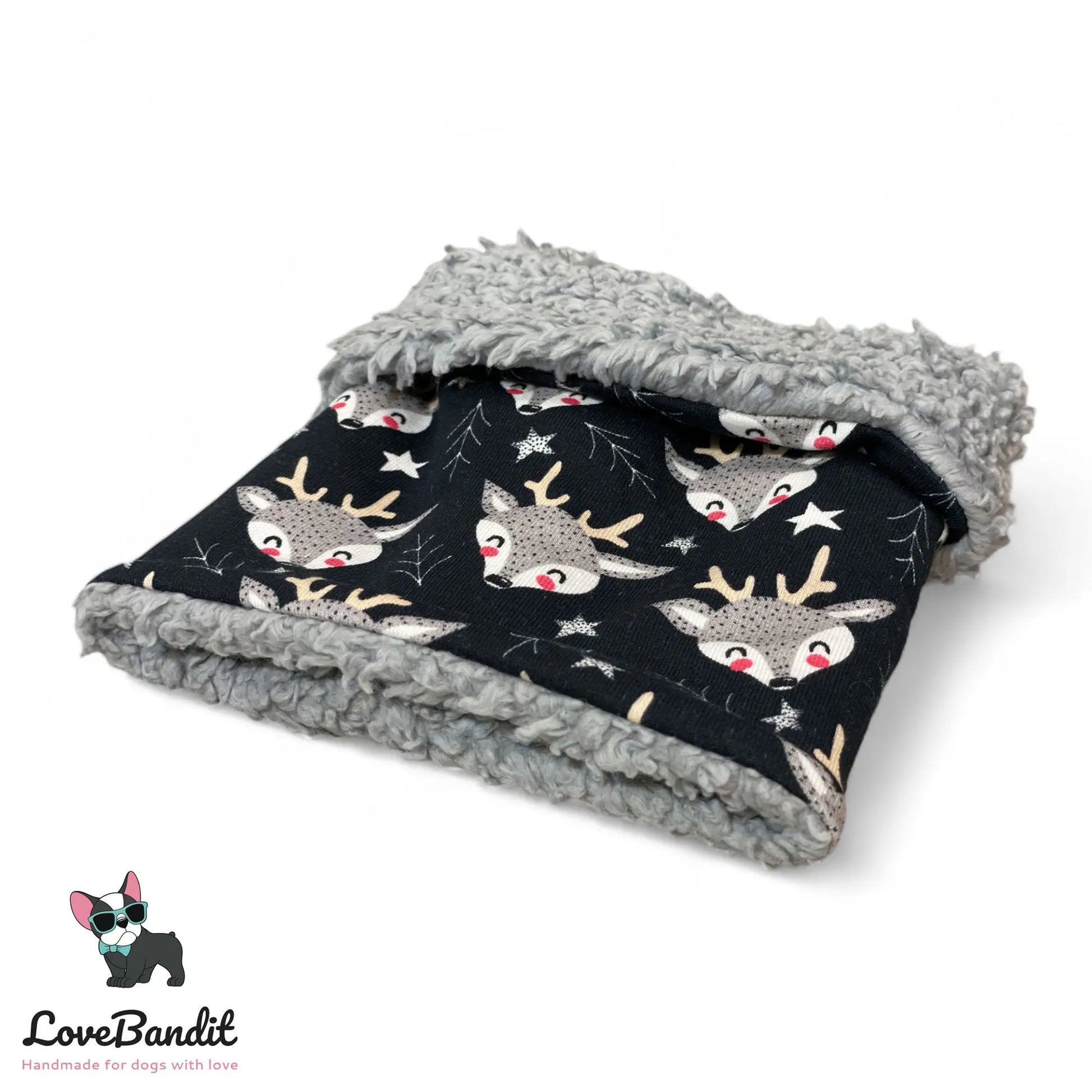 Hundeloop Hundeschal Rentier Reh Schwarz - LoveBandit