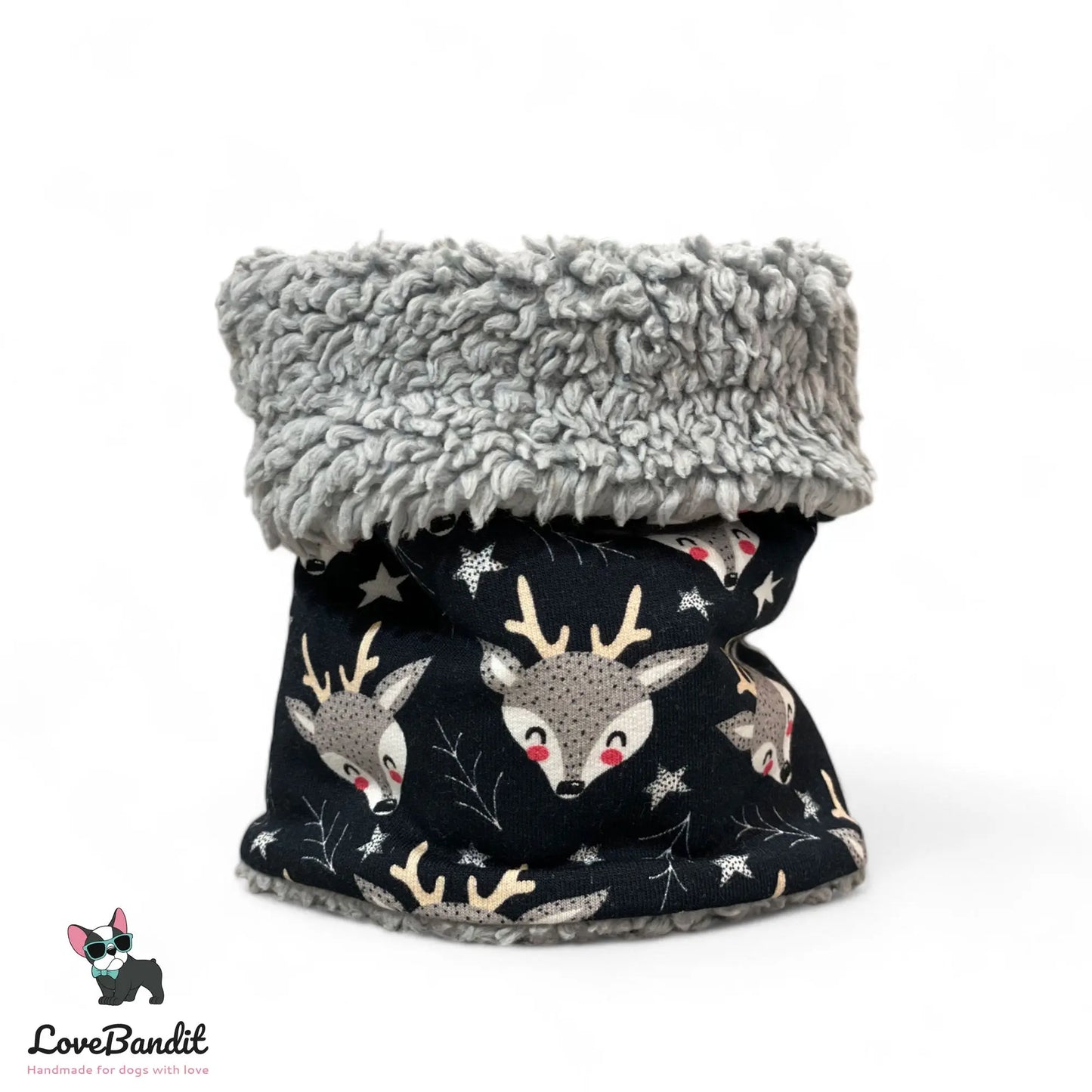 Hundeloop Hundeschal Rentier Reh Schwarz - LoveBandit