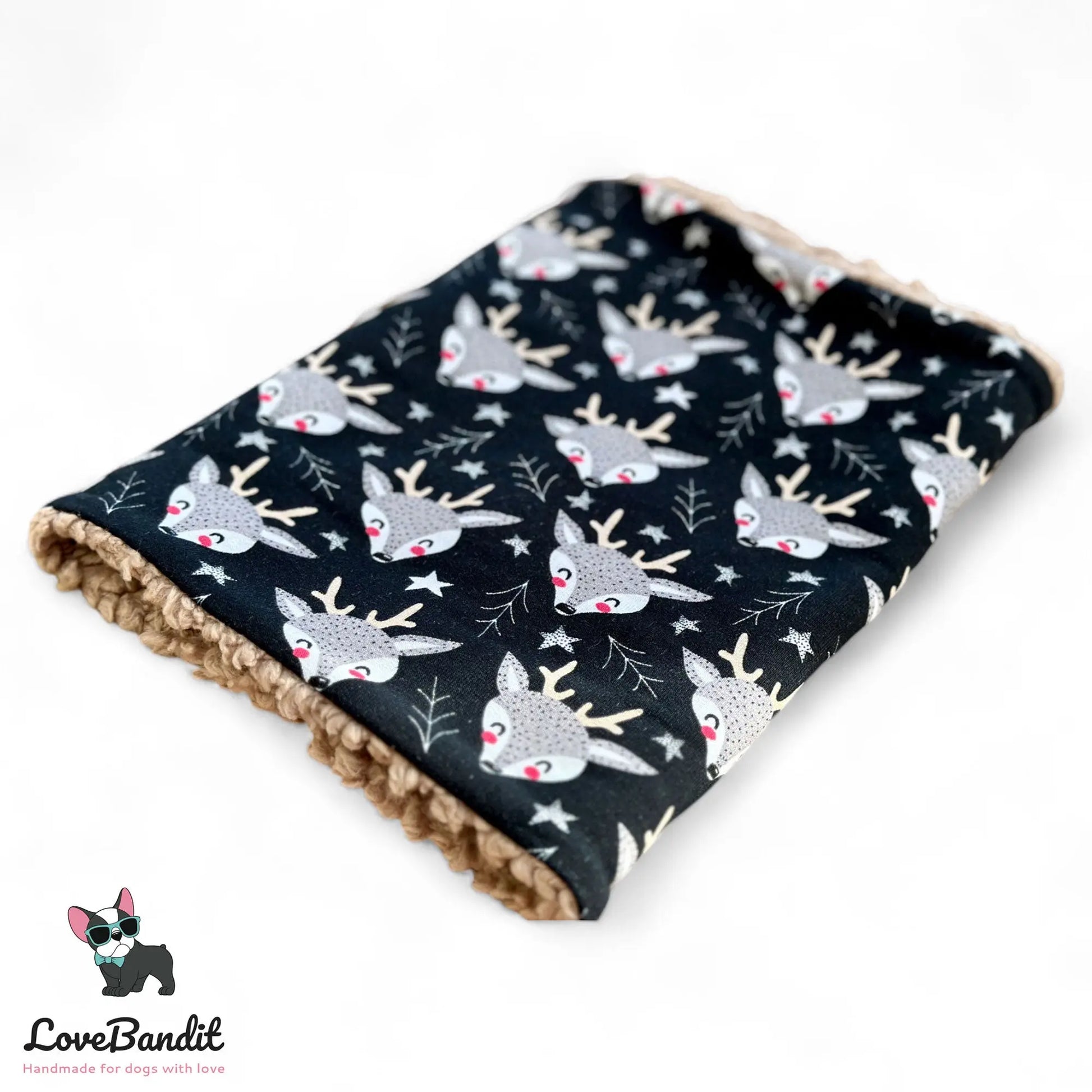 Hundeloop Hundeschal Rentier Reh Schwarz - LoveBandit