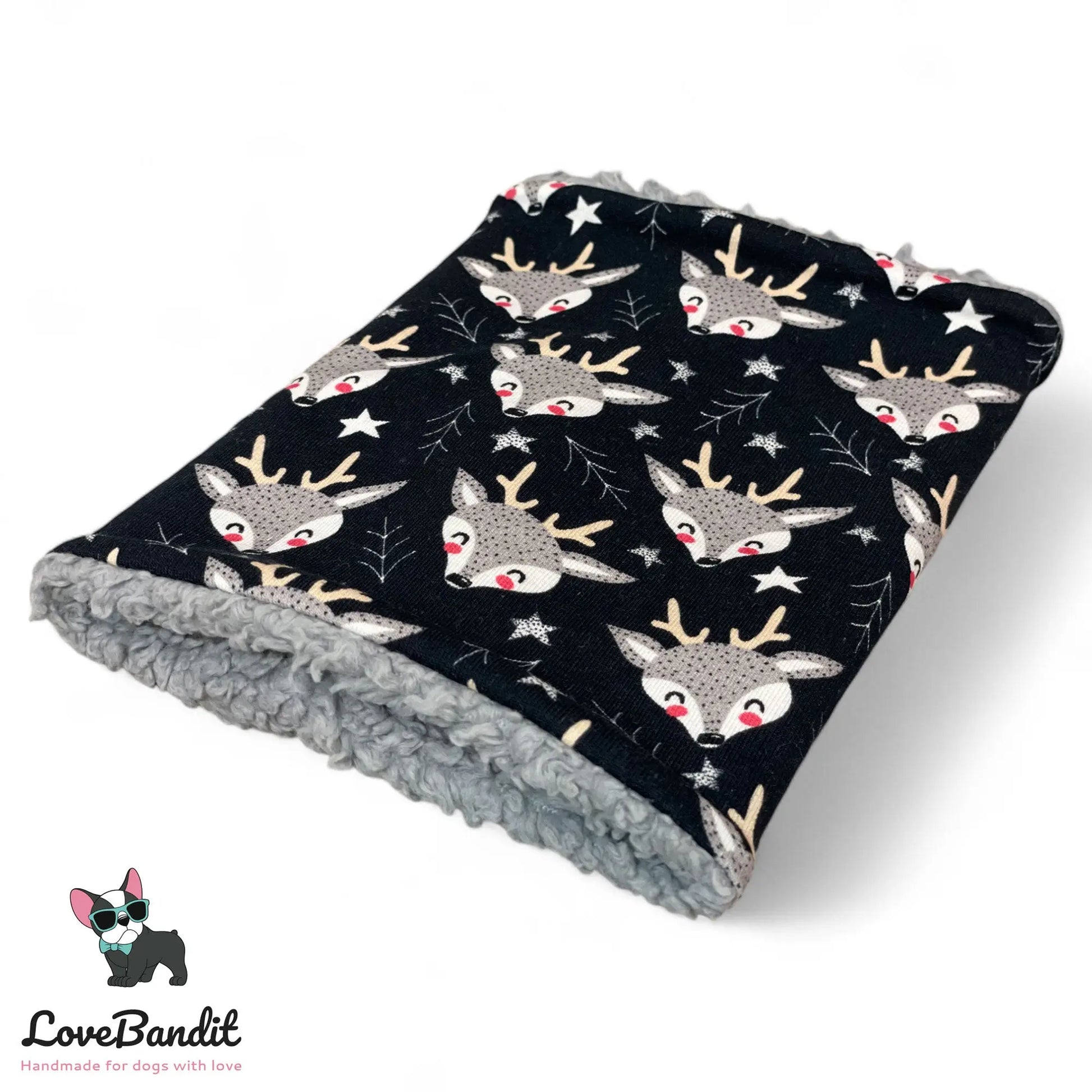 Hundeloop Hundeschal Rentier Reh Schwarz - LoveBandit