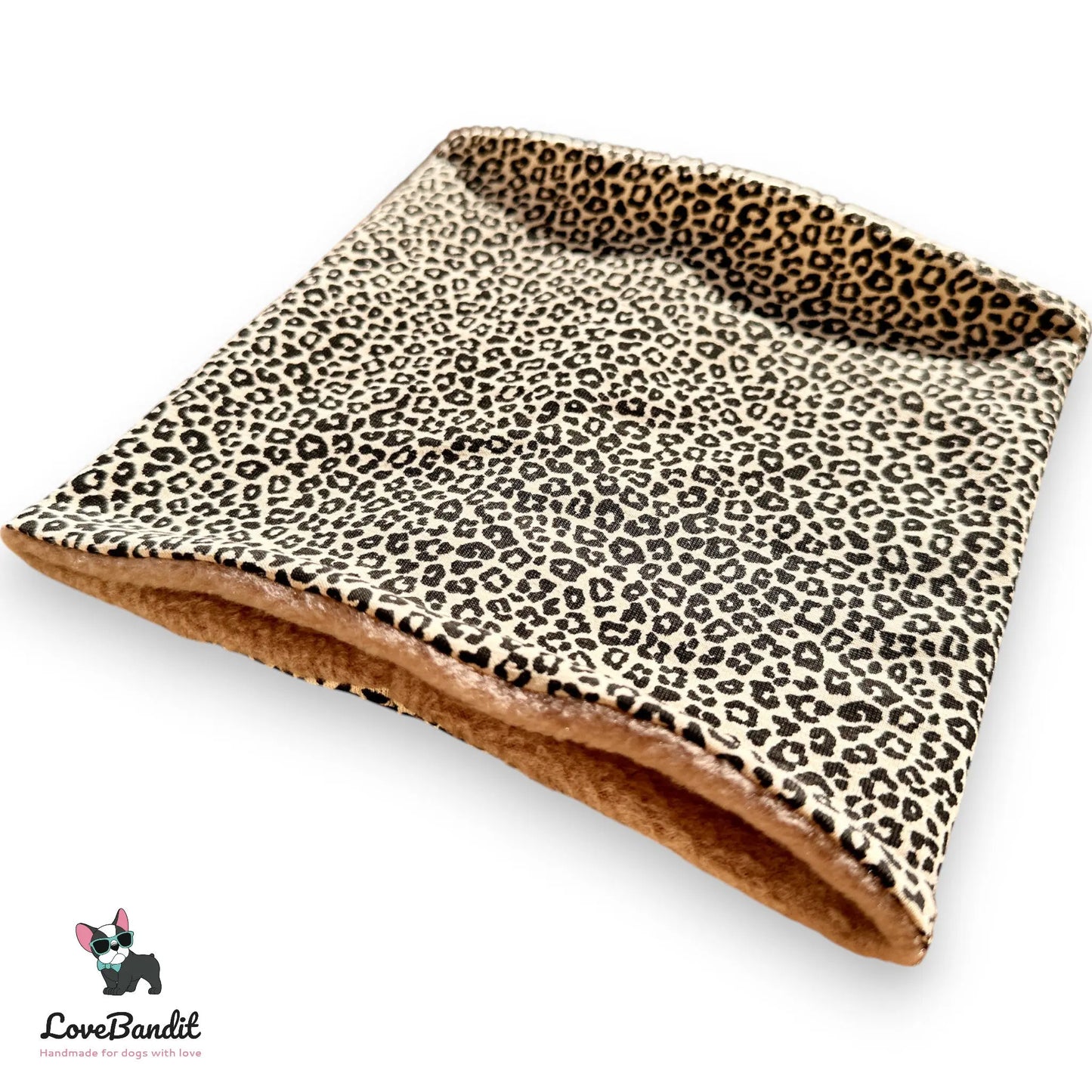 Hundeloop Hundeschal "Schicki Leo" Leopardenprint mit Fleece oder Teddyplüsch - LoveBandit