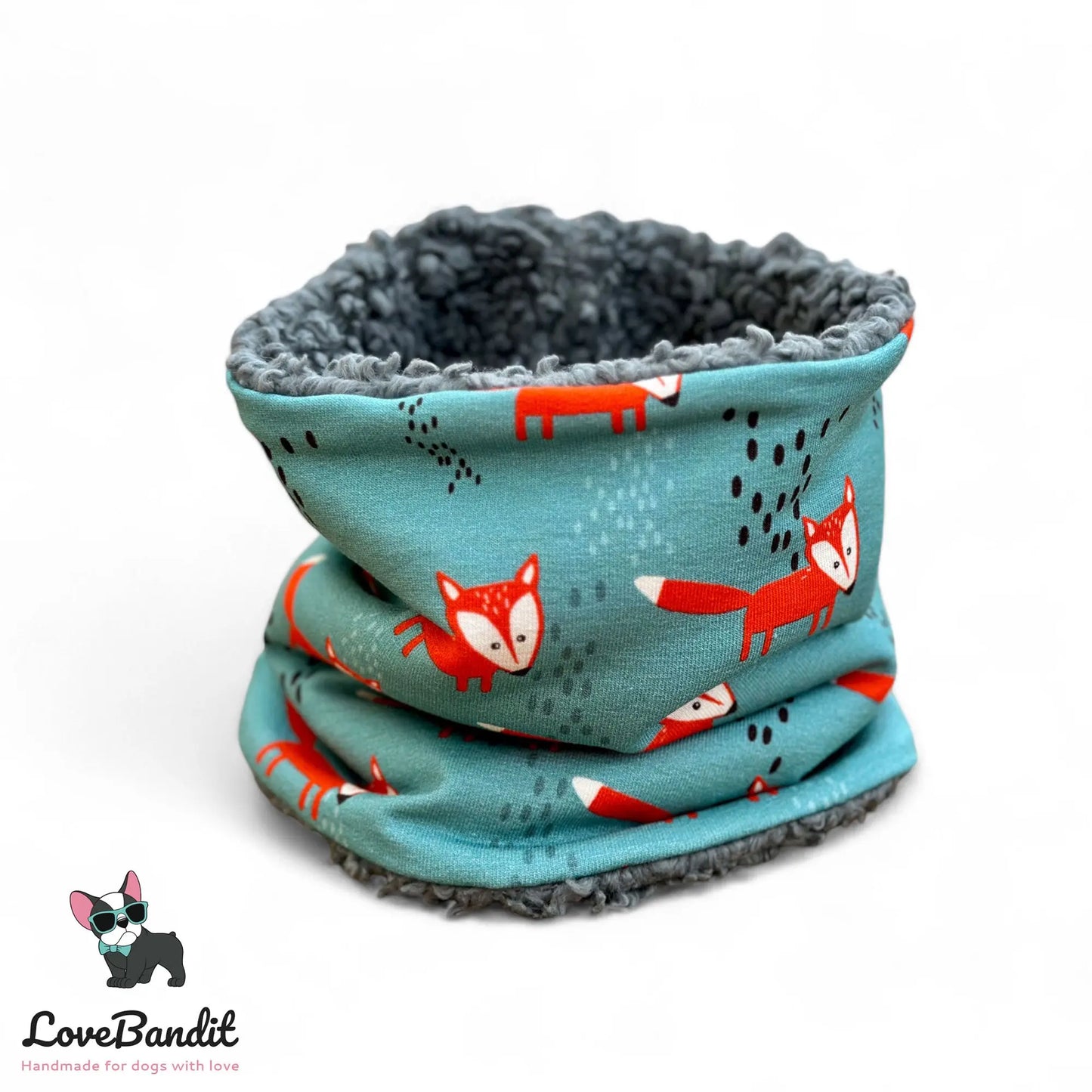 Hundeloop Hundeschal Fuchs Petrol Orange - LoveBandit