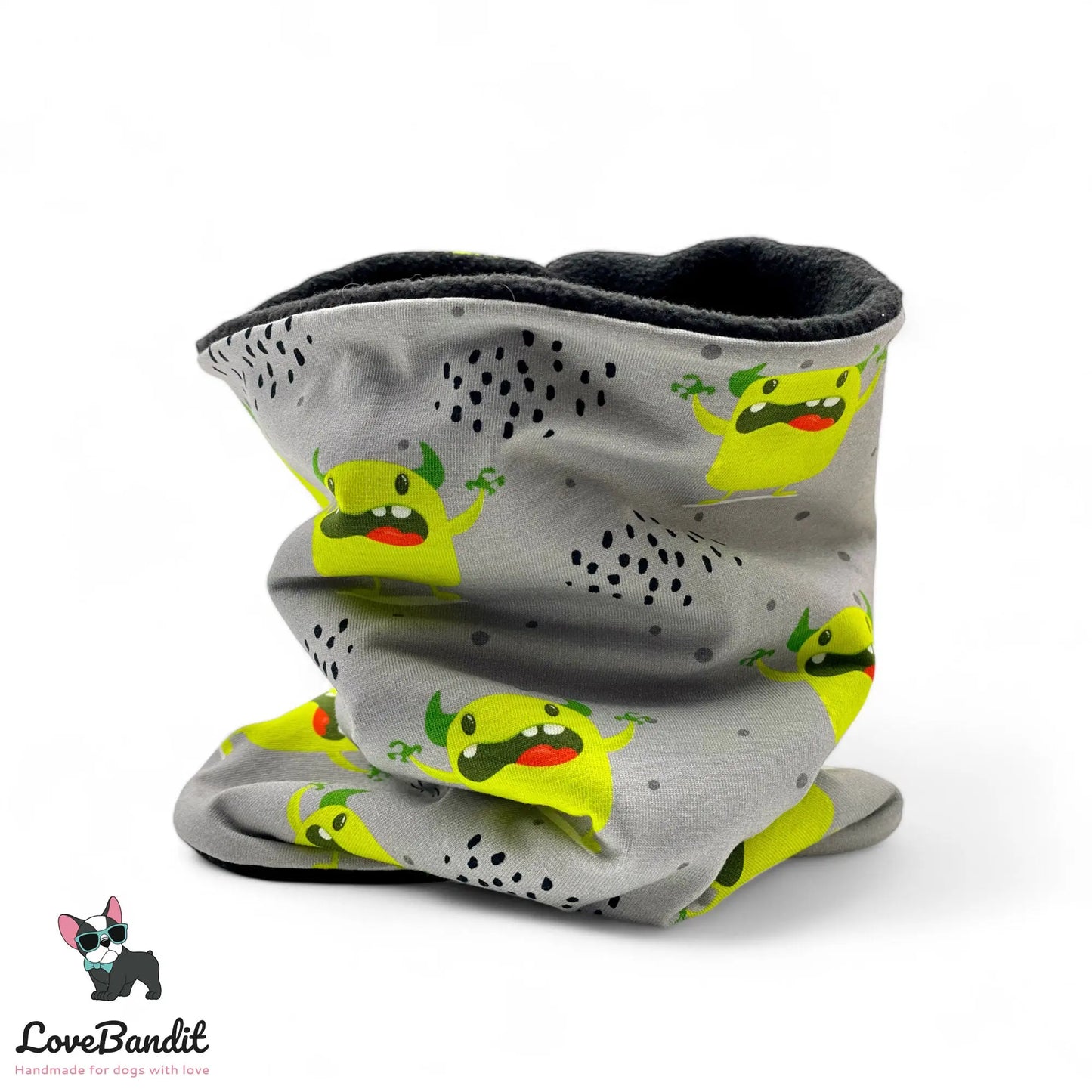 Hundeloop Hundeschal Monster grau gelb - LoveBandit
