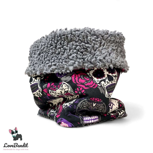 Hundeloop Hundeschal Skulls Totenköpfe lila - LoveBandit