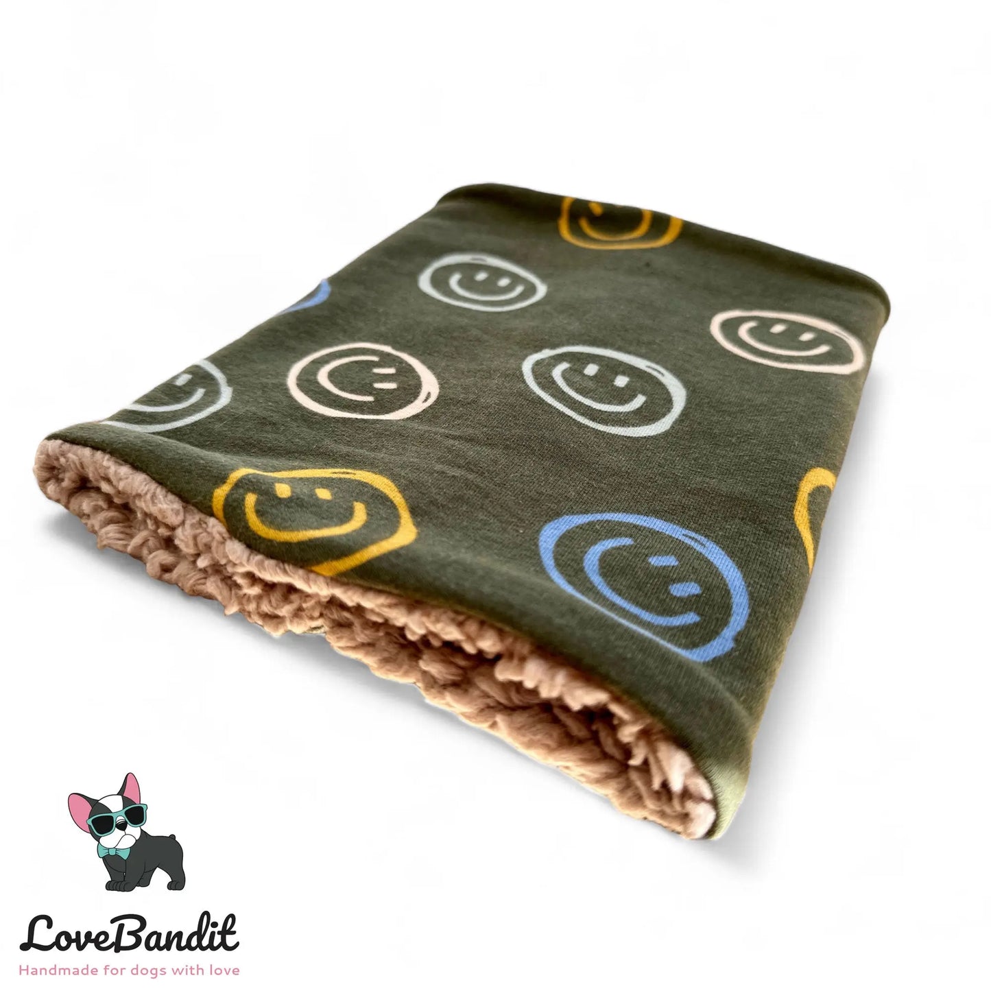 Hundeloop Hundeschal Hunde Loop Smiley oliv - LoveBandit