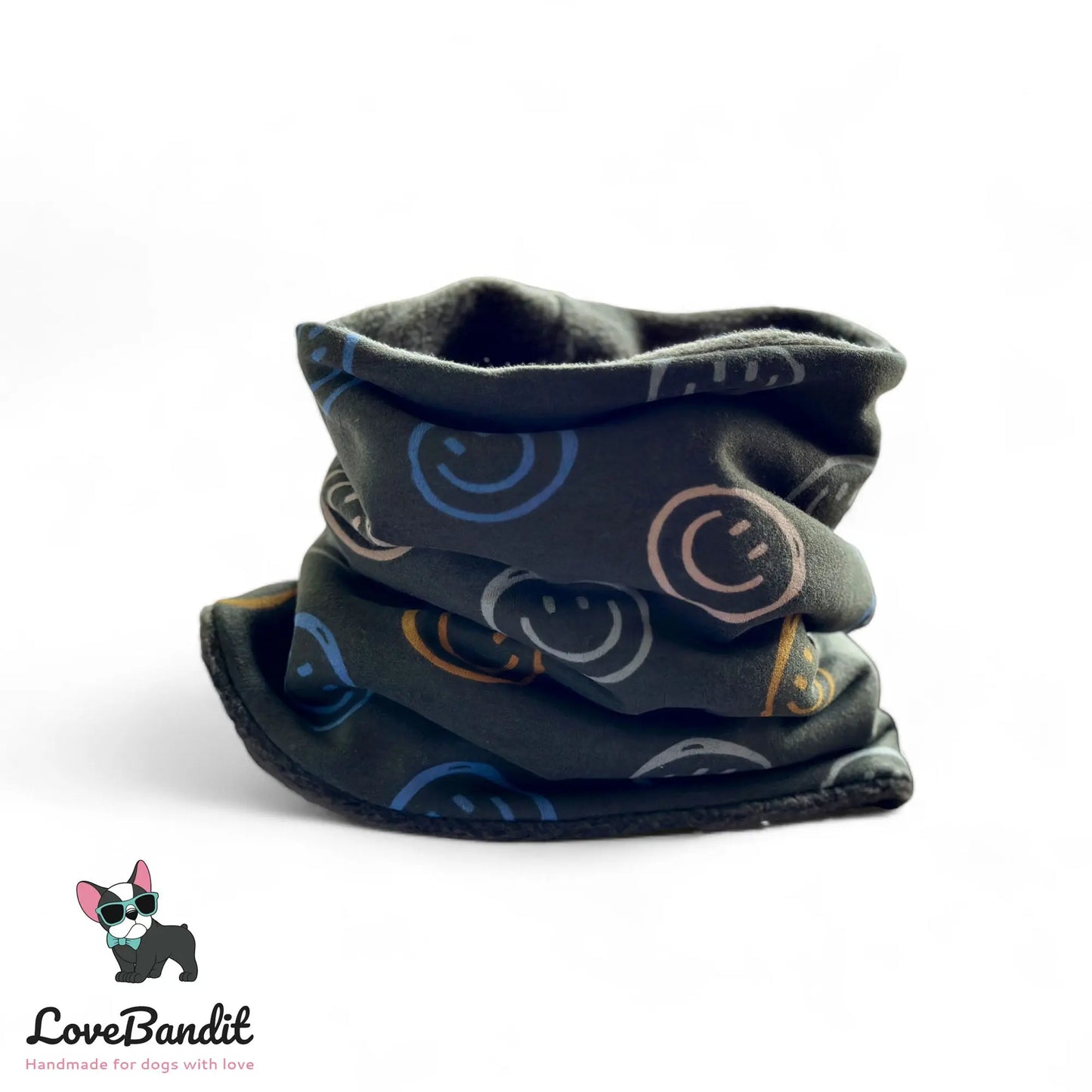Hundeloop Hundeschal Hunde Loop Smiley oliv - LoveBandit