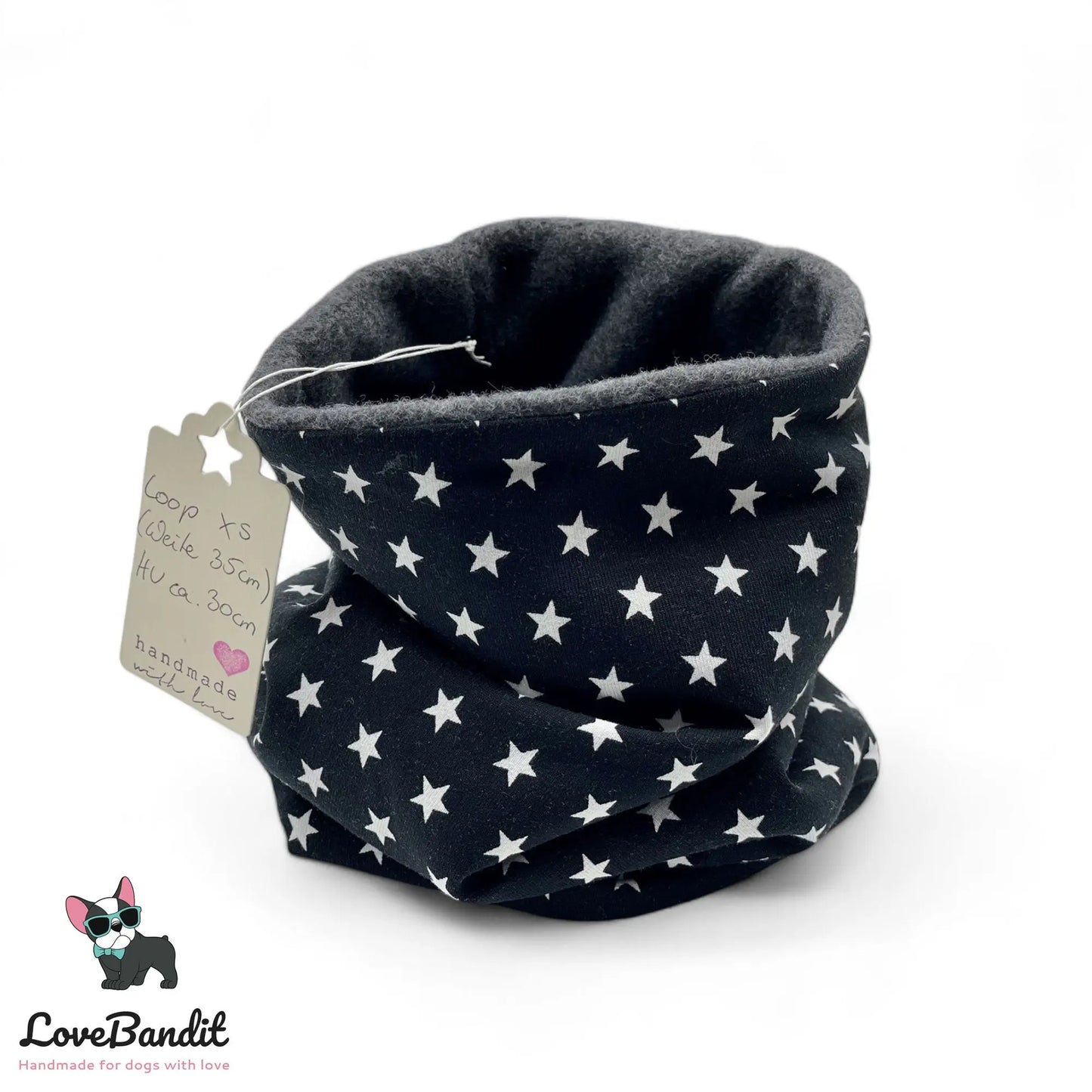 Hundeloop Hundeschal Sterne schwarz - LoveBandit