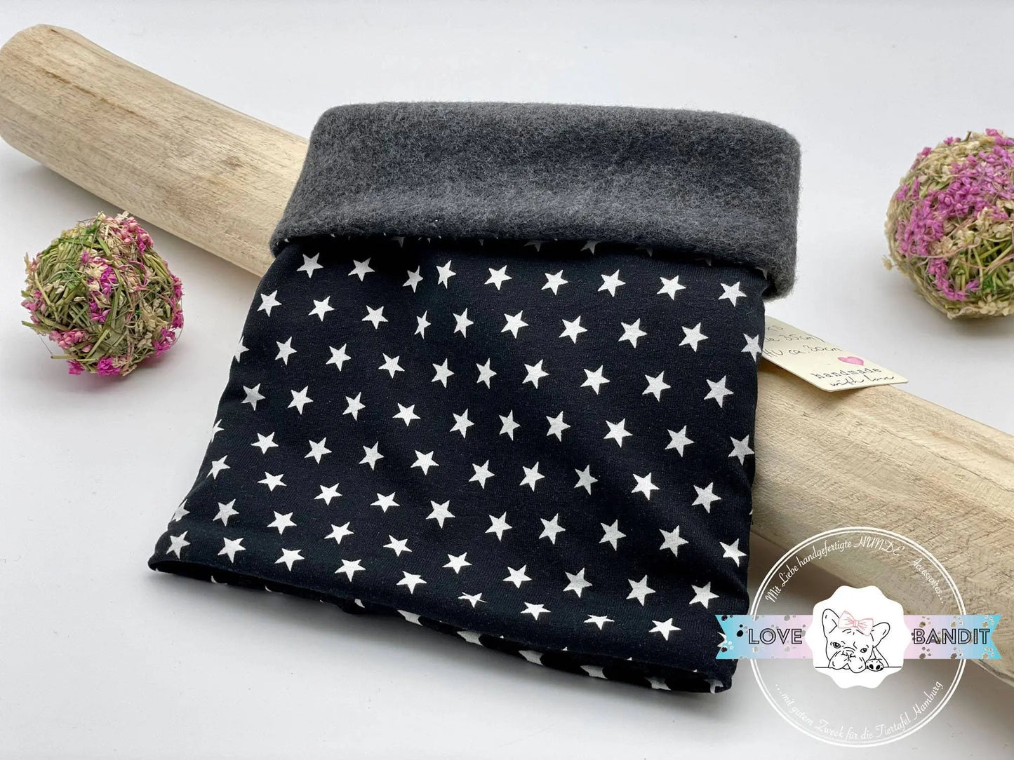 Hundeloop Hundeschal Sterne schwarz - LoveBandit