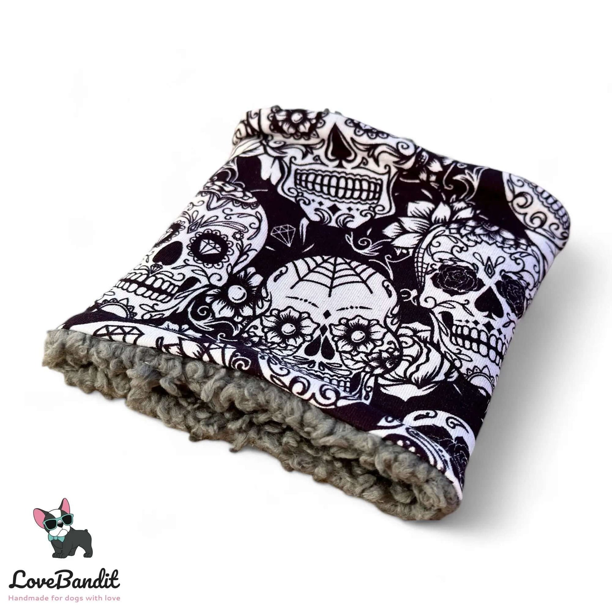 Hundeloop Hundeschal Sugarskulls Schwarz - LoveBandit