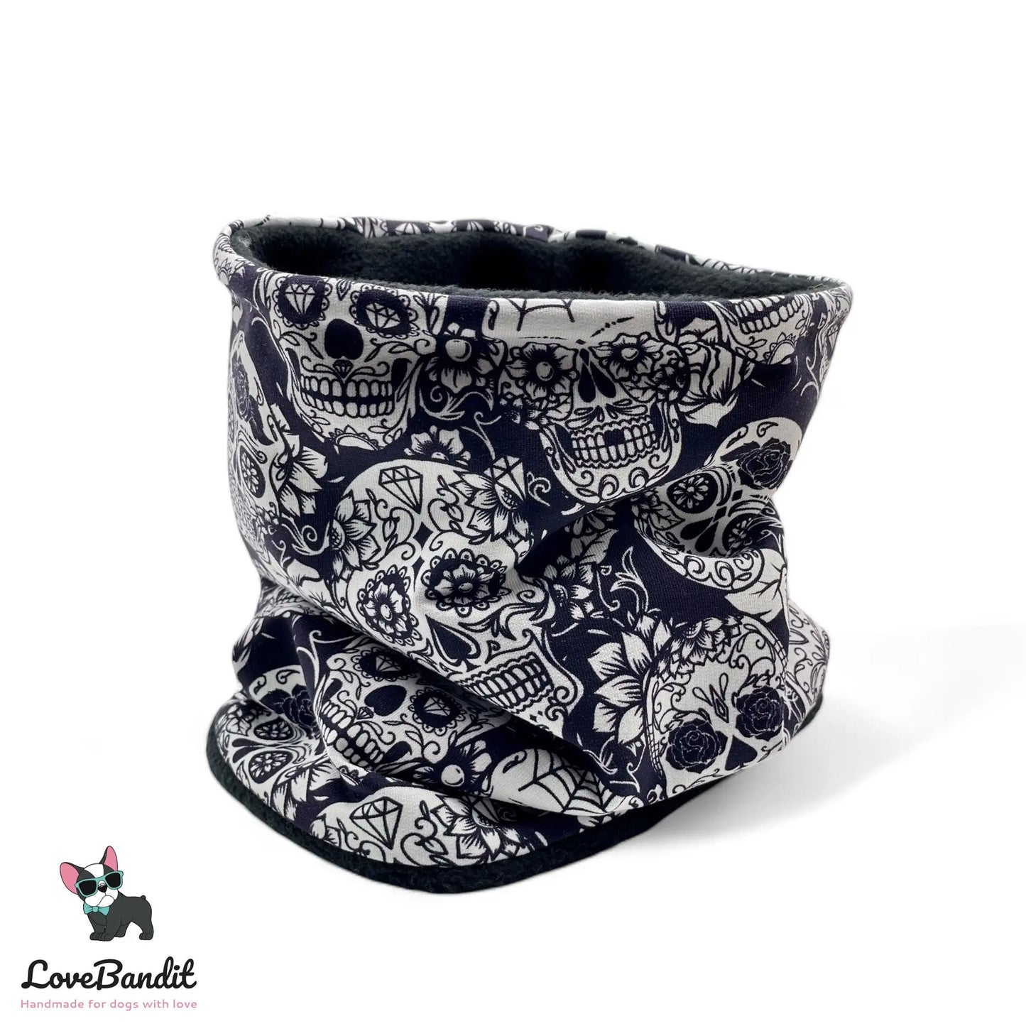 Hundeloop Hundeschal Sugarskulls Schwarz - LoveBandit