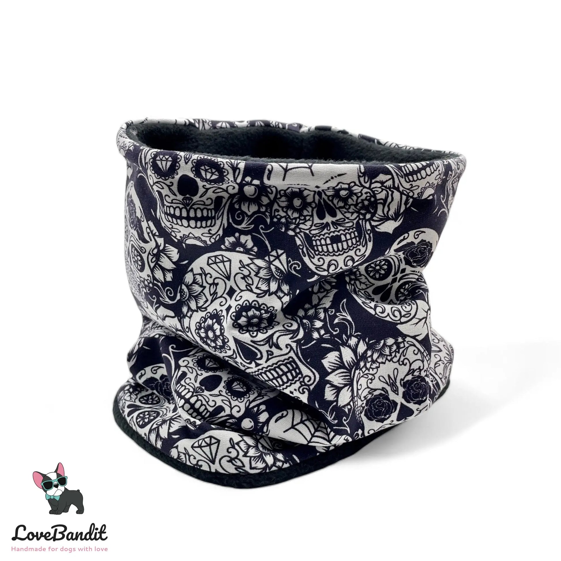 Hundeloop Hundeschal Sugarskulls Schwarz - LoveBandit