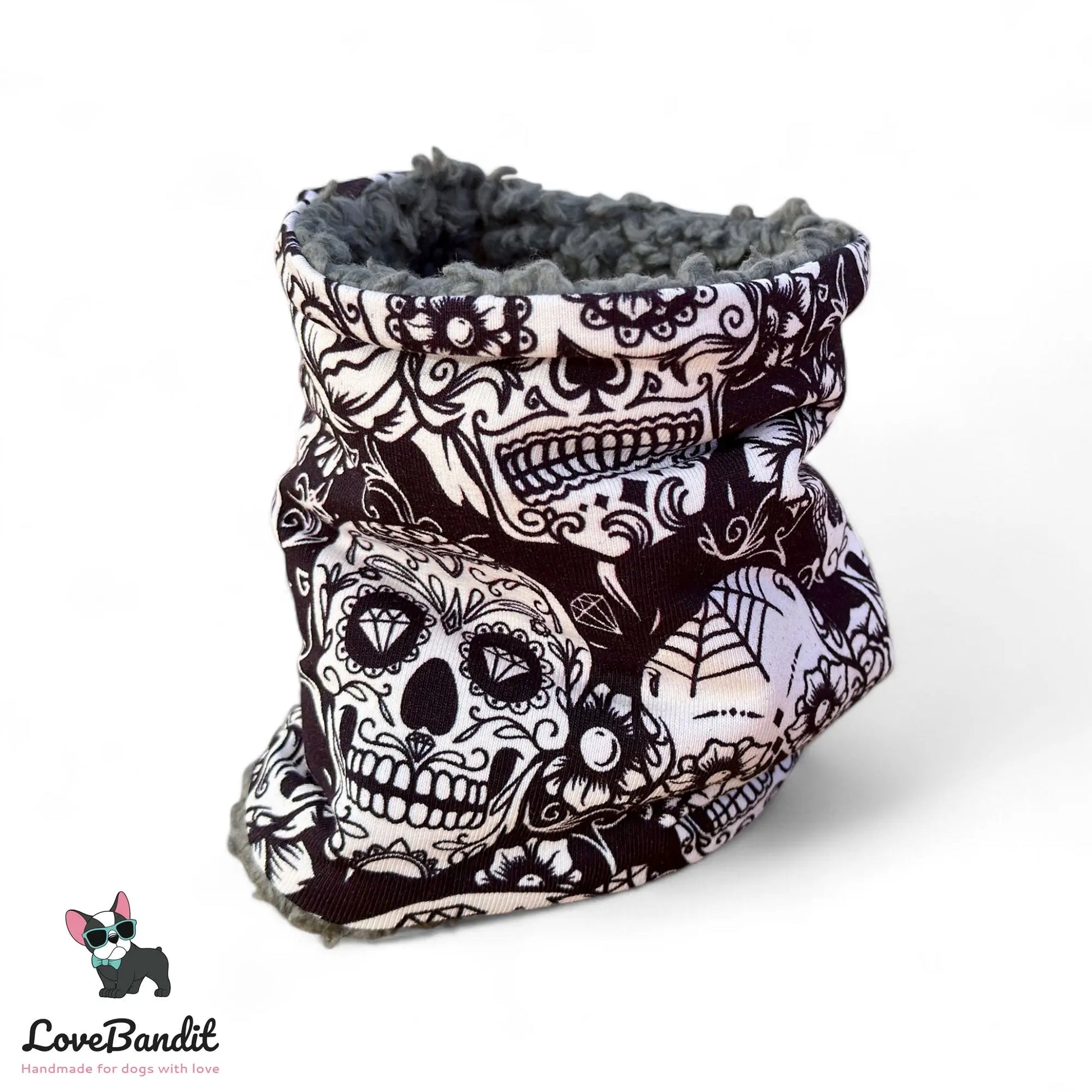 Hundeloop Hundeschal Sugarskulls Schwarz - LoveBandit