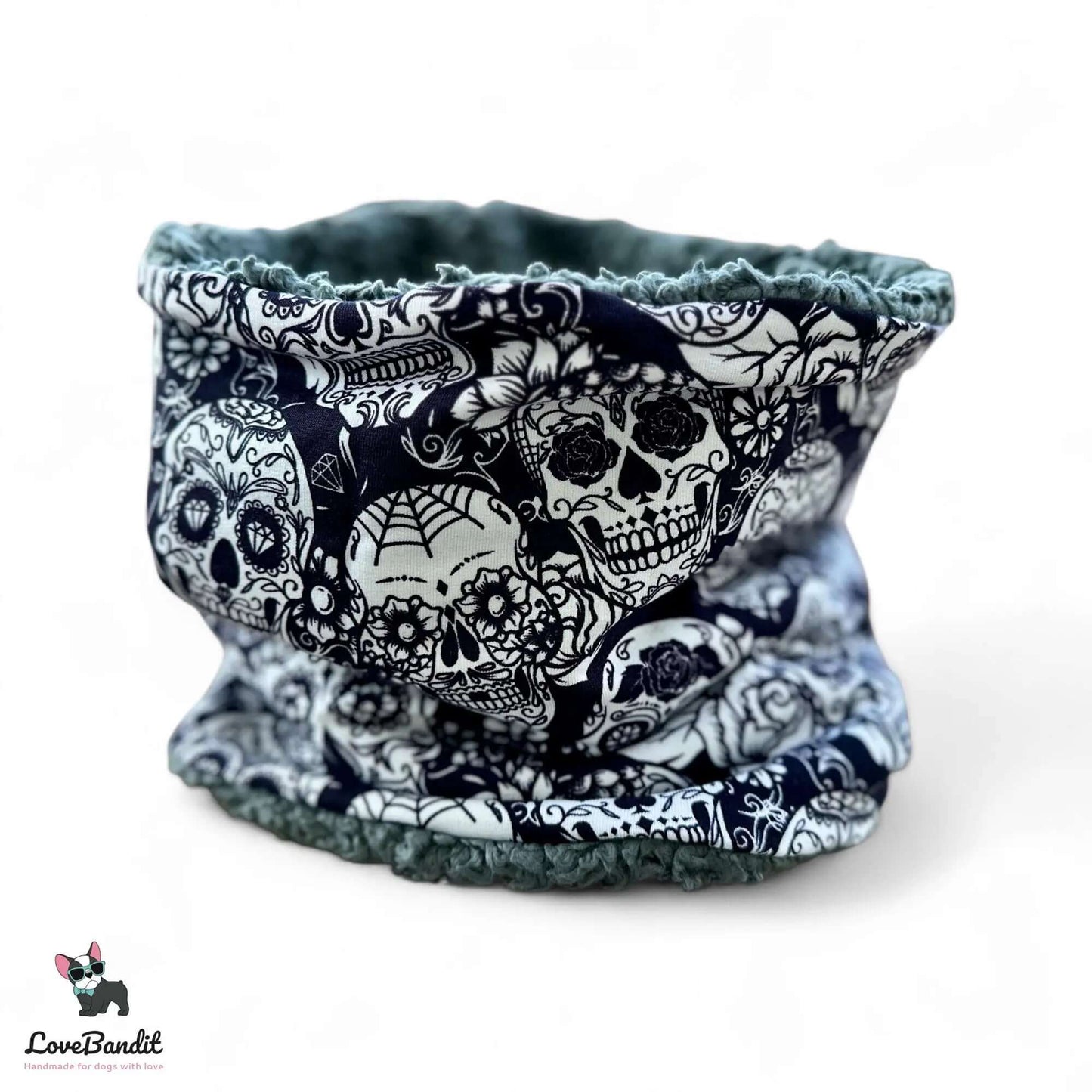 Hundeloop Hundeschal Sugarskulls Schwarz - LoveBandit