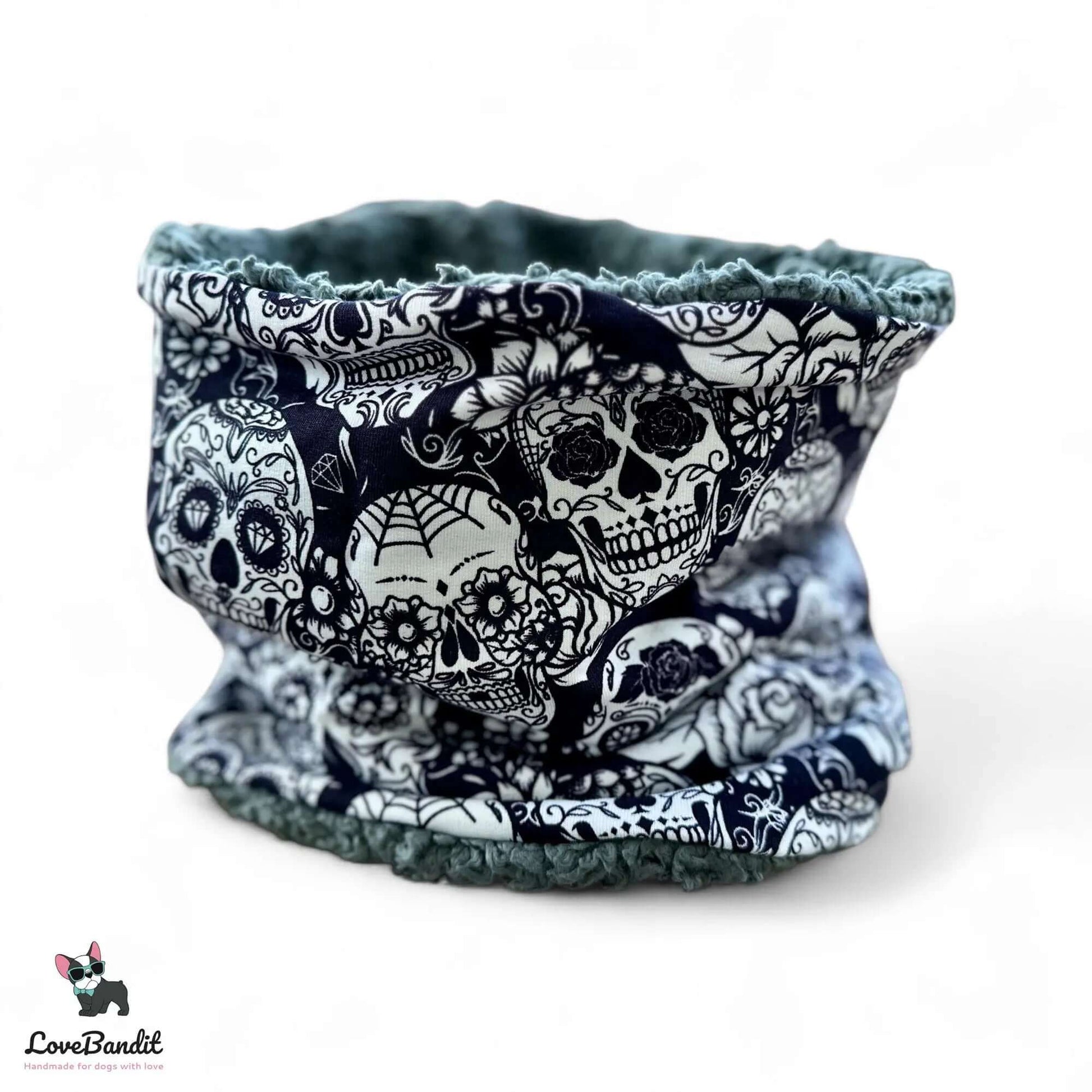 Hundeloop Hundeschal Sugarskulls Schwarz - LoveBandit