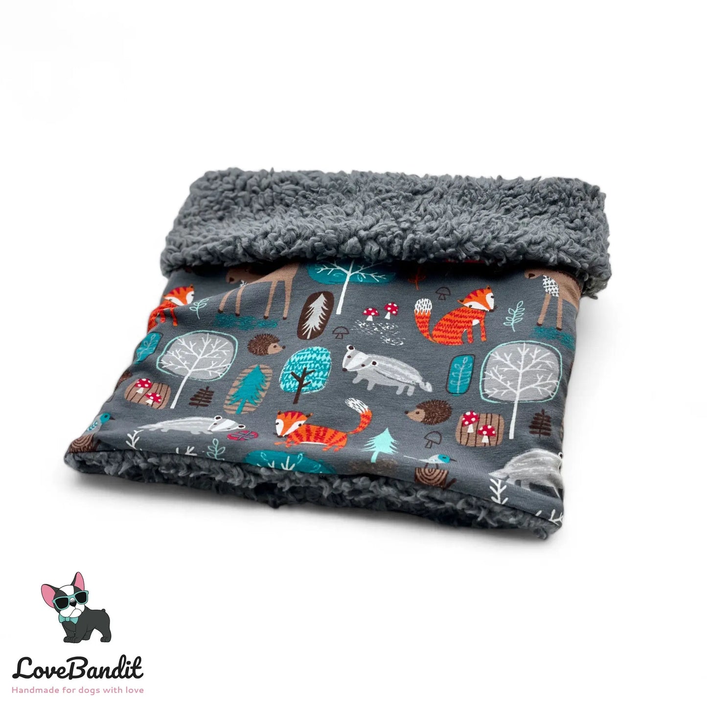 Hundeloop Hundeschal Tiere im Wald Grau - LoveBandit