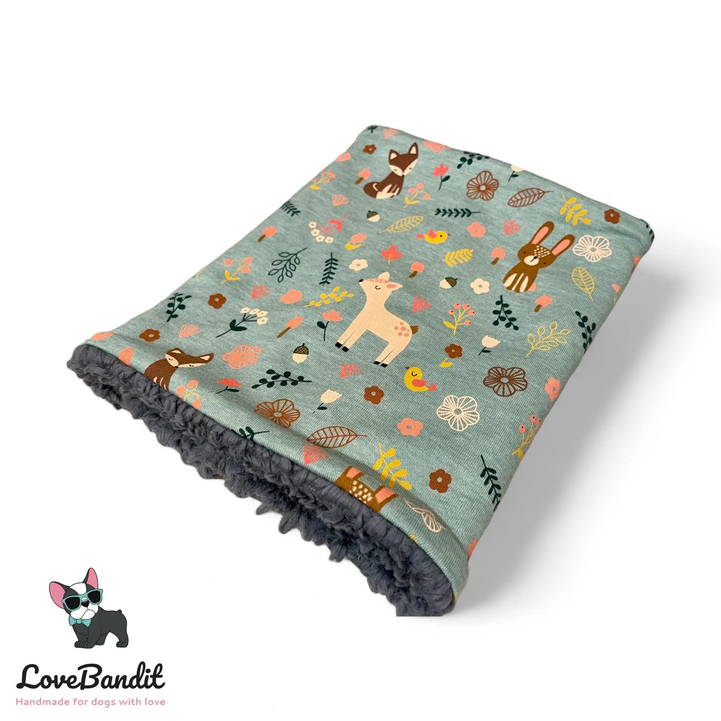 Hundeloop Hundeschal Waldtiere grün - LoveBandit