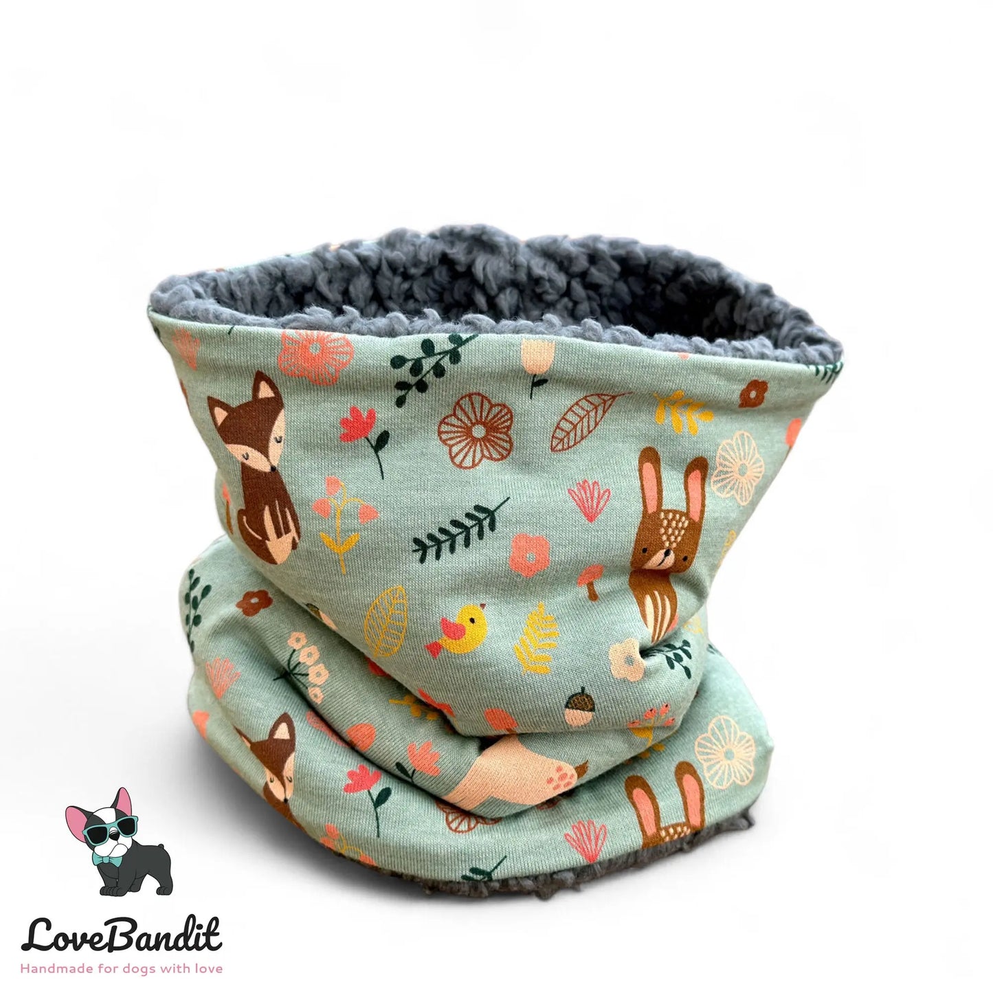 Hundeloop Hundeschal Waldtiere grün - LoveBandit