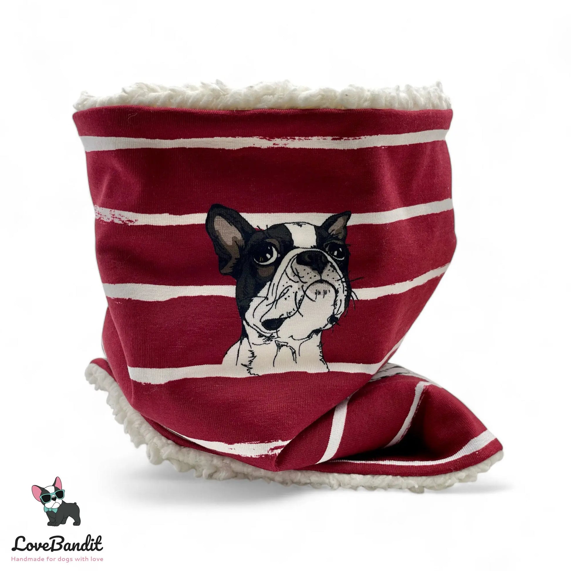 Hundeloop Hundeschal Boston Terrier rot - LoveBandit