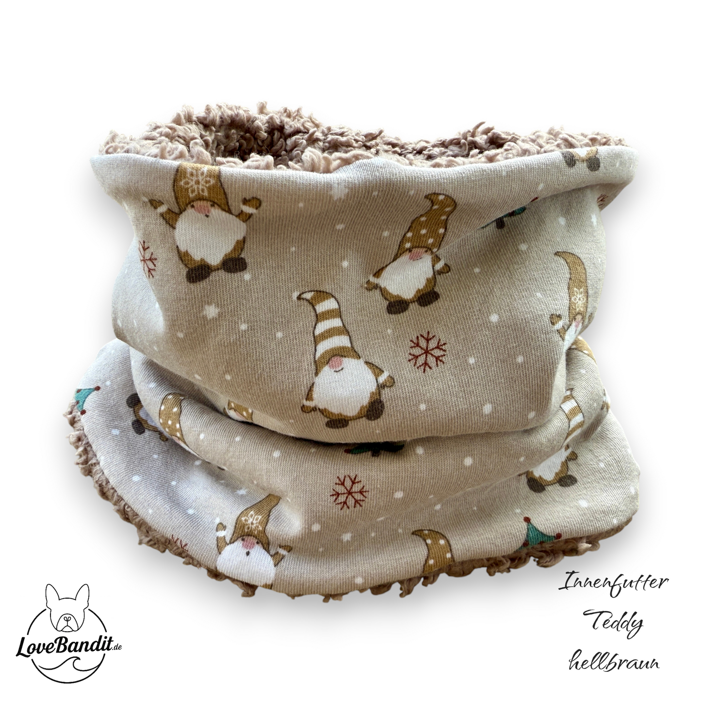 Hundeloop Hundeschal Weihnachtswichtel Beige 🎅✨ Lovebandit