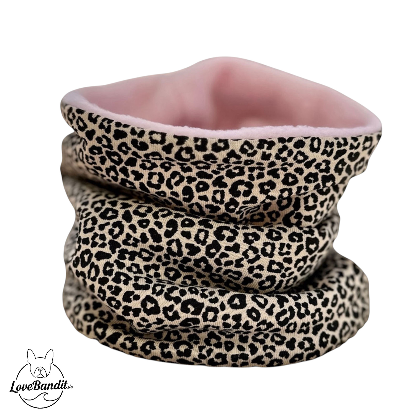 Hundeloop Hundeschal "Schicki Leo" Leopardenprint mit Fleece oder Teddyplüsch Lovebandit