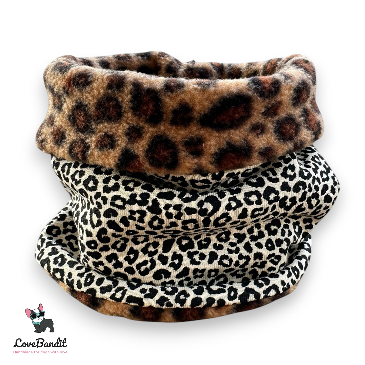 Hundeloop Hundeschal "Total Leo" Leopardenprint mit Leo Fleece Lovebandit