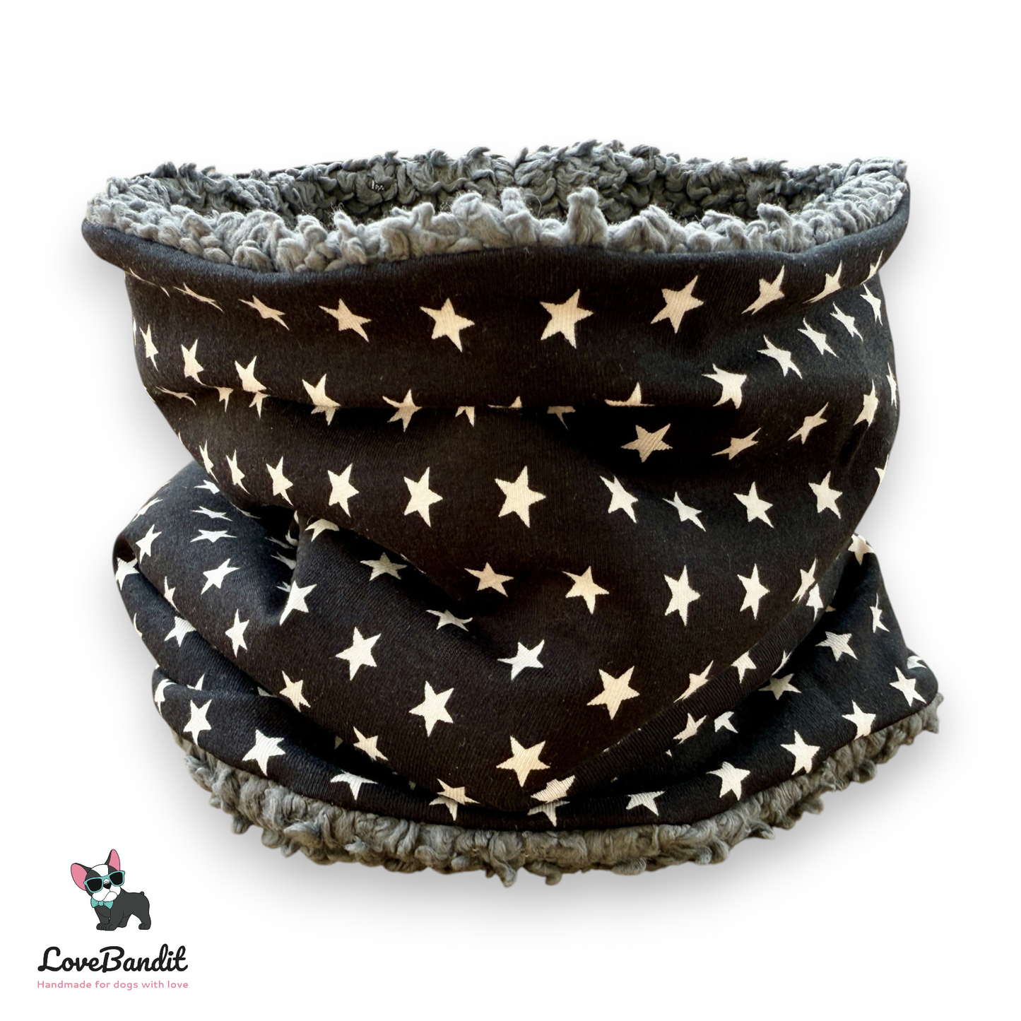 Hundeloop Hundeschal Sterne schwarz Lovebandit