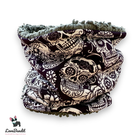 Hundeloop Hundeschal Sugarskulls Schwarz Lovebandit