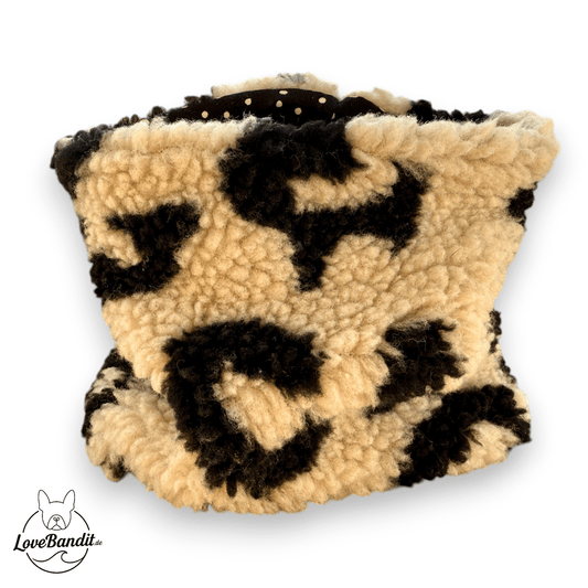 Hundeloop Hundeschal – Teddy Leo Beige Schwarz-LoveBandit