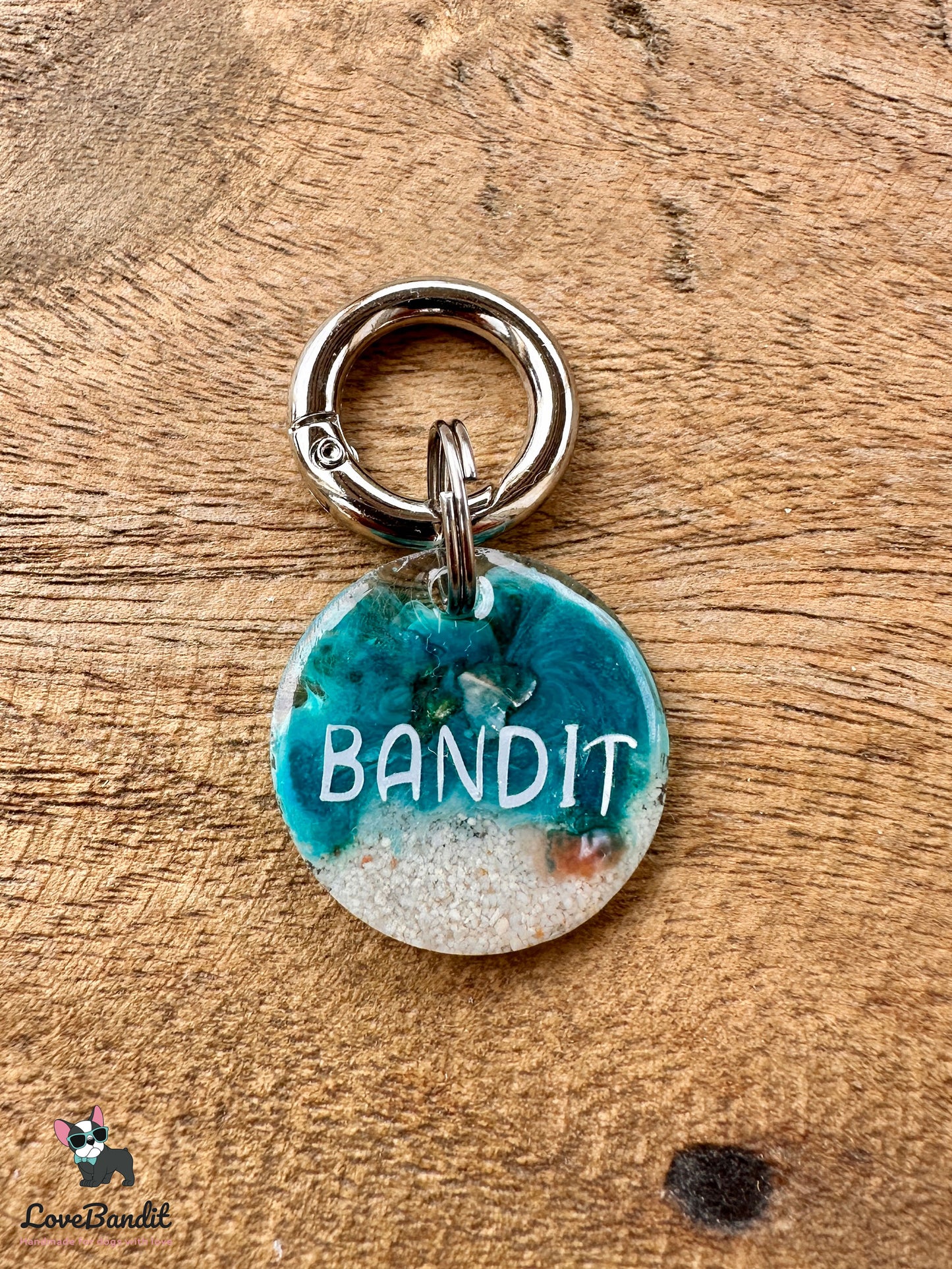 Besondere leichte Hundemarke Meer aus Resin Visitenkarte - LoveBandit