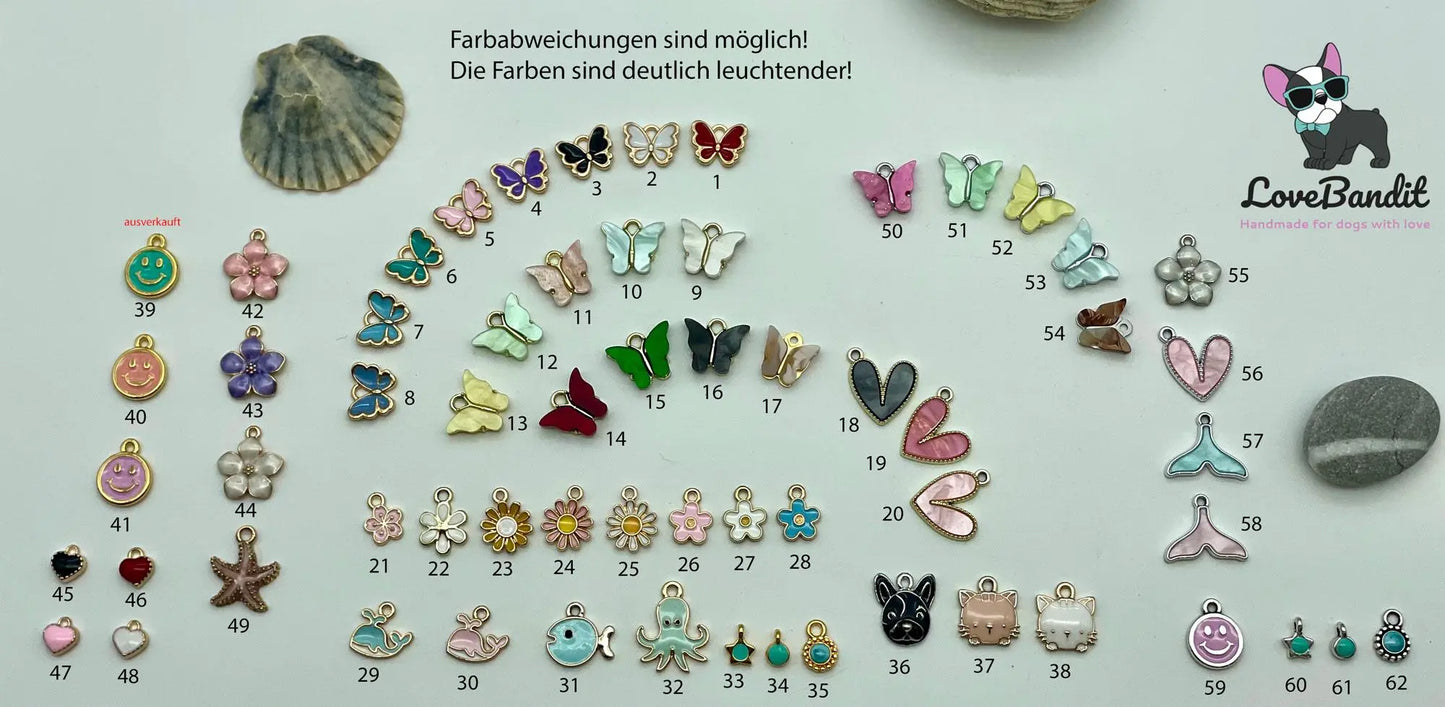 Hundemarke Donut Ring silberfarben mit Anhänger - LoveBandit