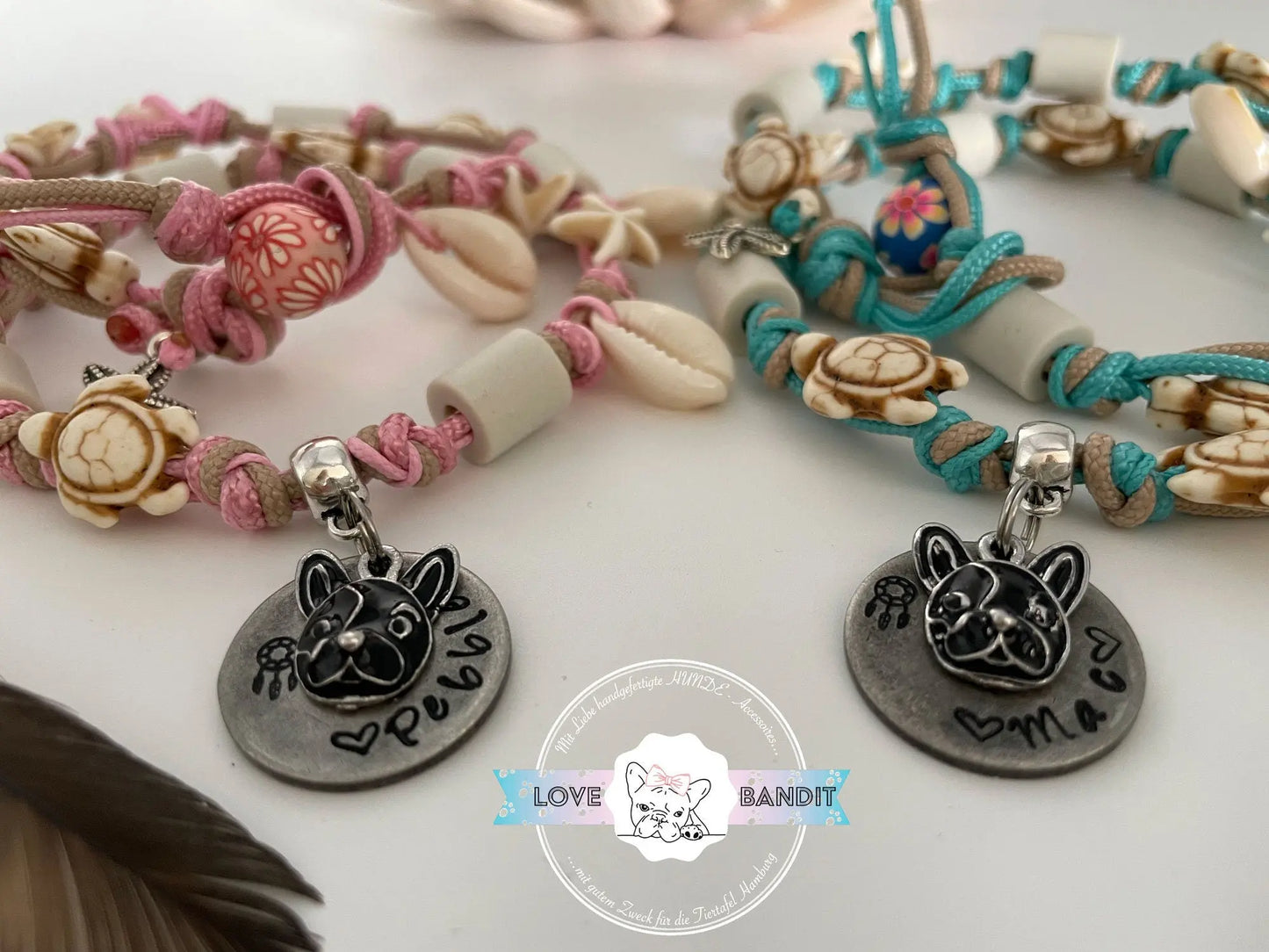 Hundemarke Frenchie Antik Messing Silber - LoveBandit