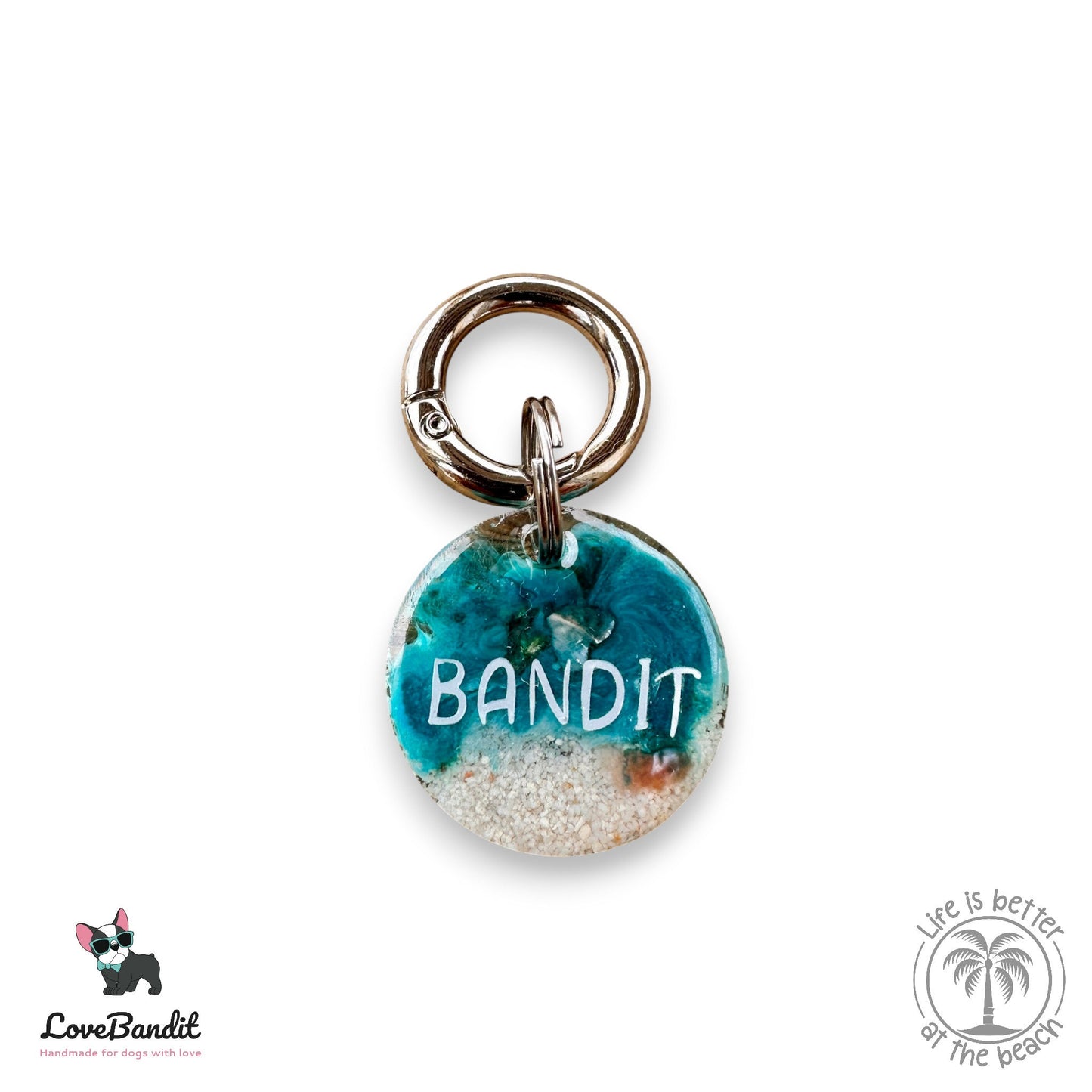 Besondere leichte Hundemarke Meer aus Resin Visitenkarte - LoveBandit
