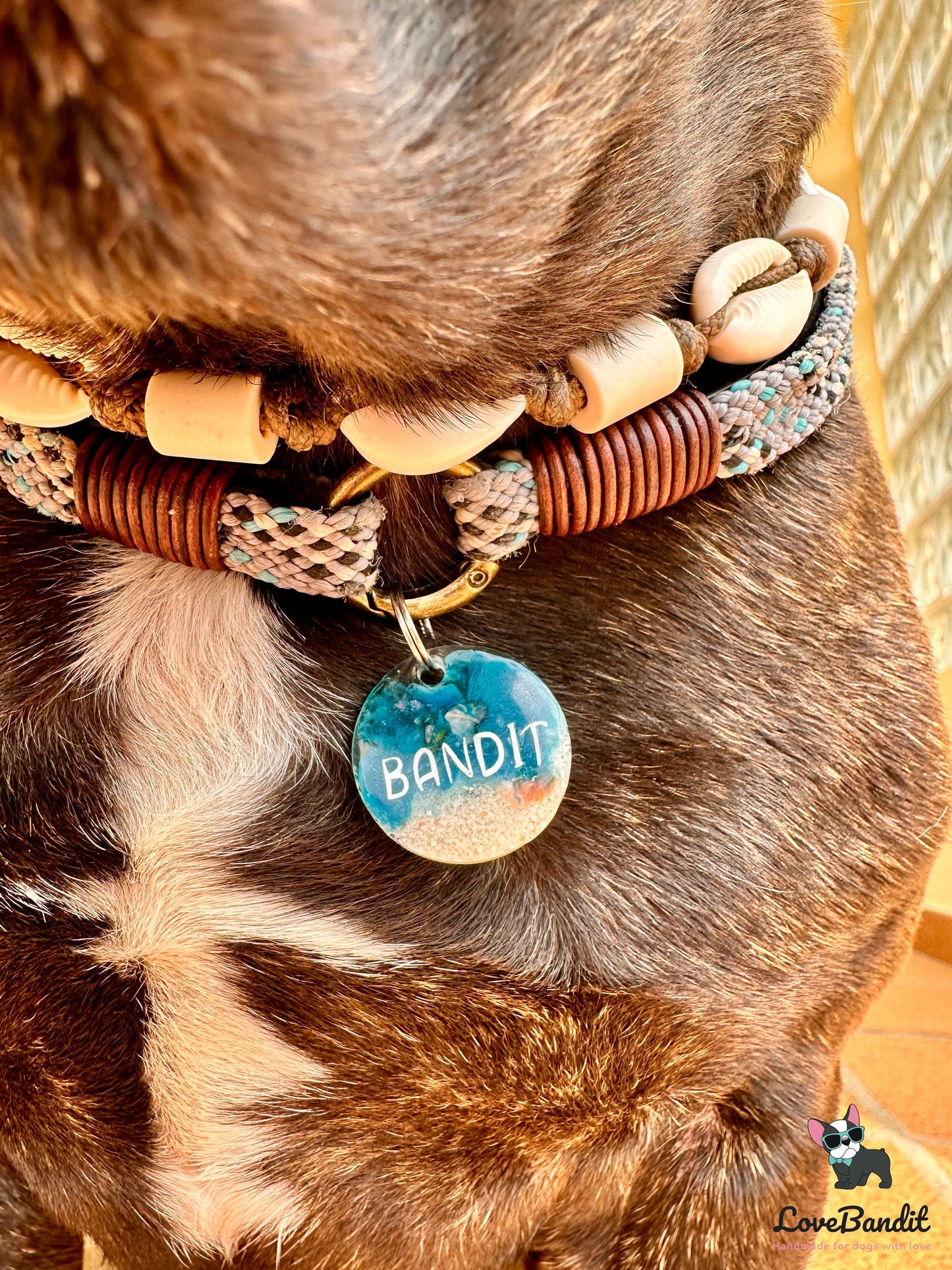 Besondere leichte Hundemarke Meer aus Resin Visitenkarte - LoveBandit