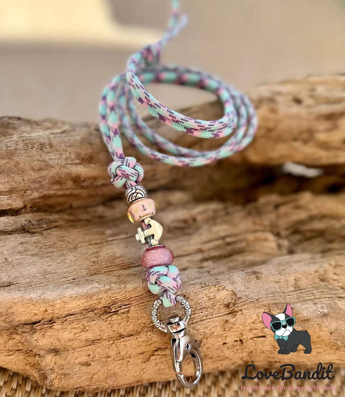 Hundepfeifenband Anker Pastell aus Paracord - LoveBandit