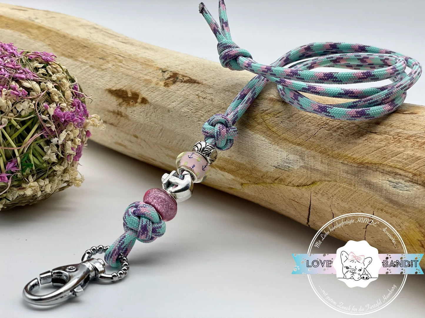 Hundepfeifenband Anker Pastell aus Paracord - LoveBandit