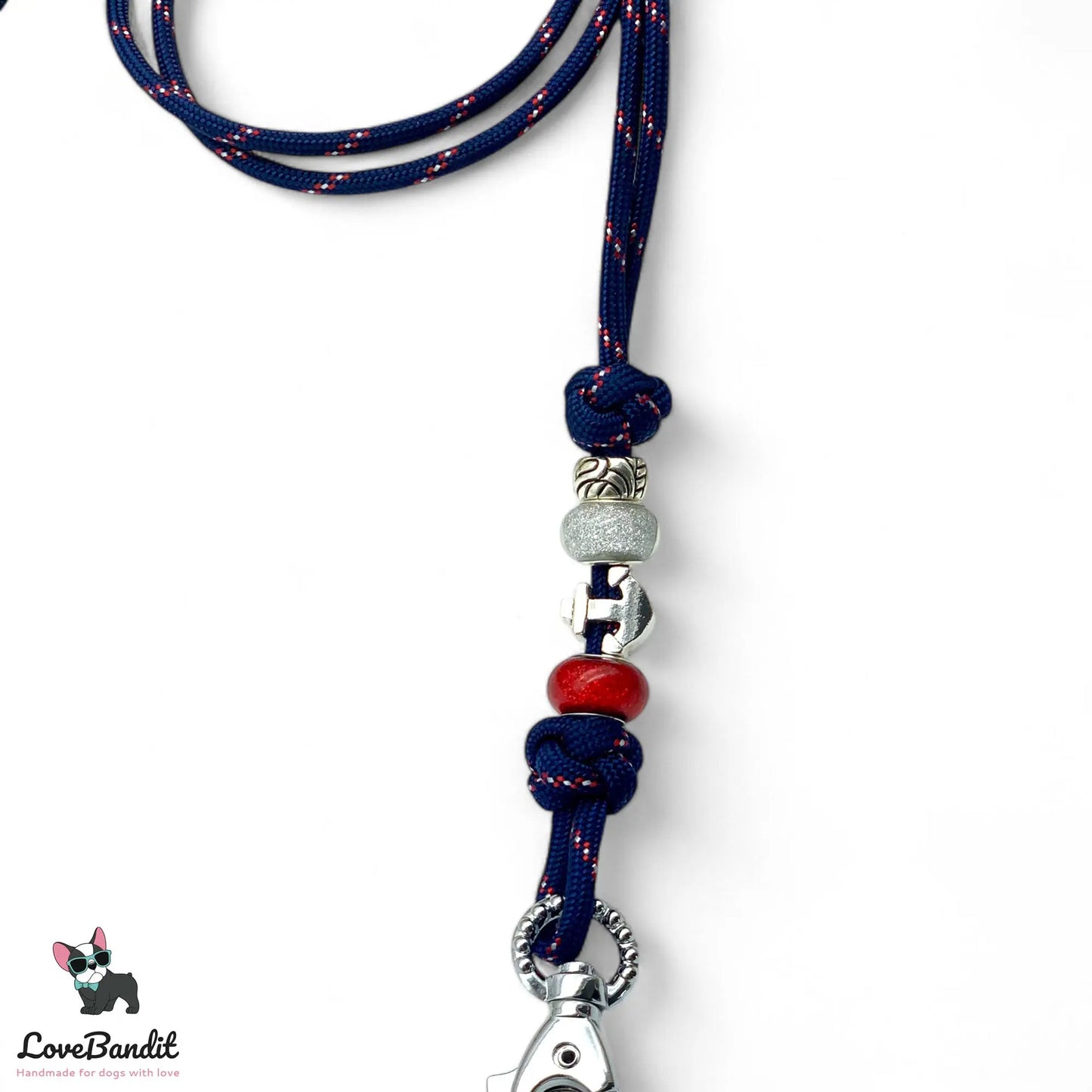 Hundepfeifenband Anker navyblau aus Paracord - LoveBandit