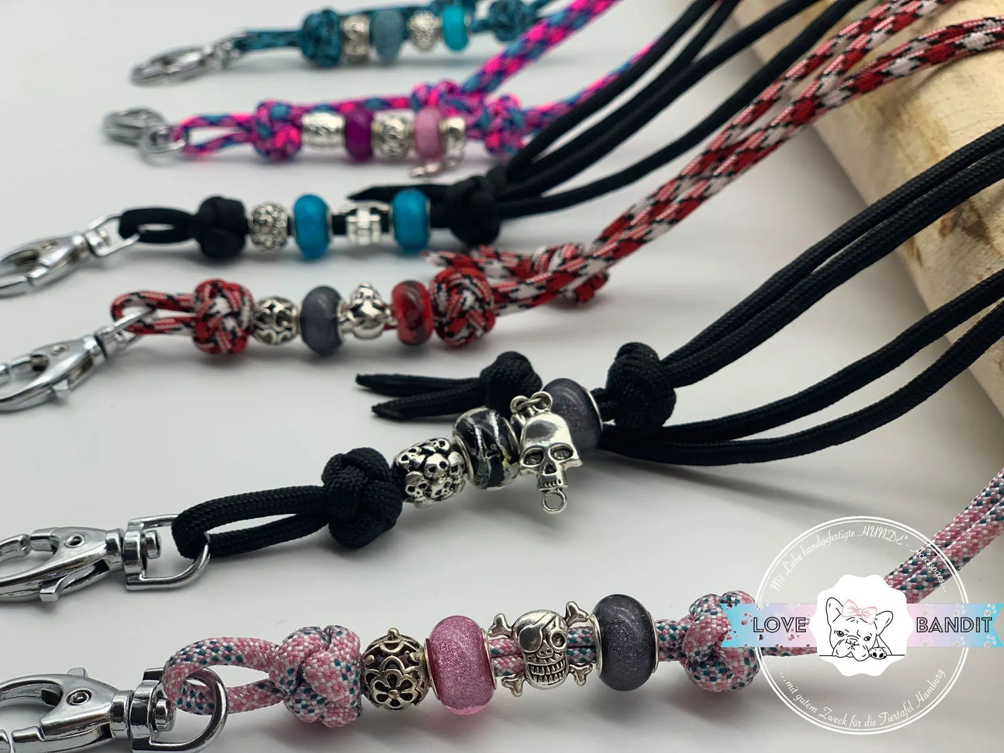 Hundepfeifenband Anker schwarz blau aus Paracord - LoveBandit