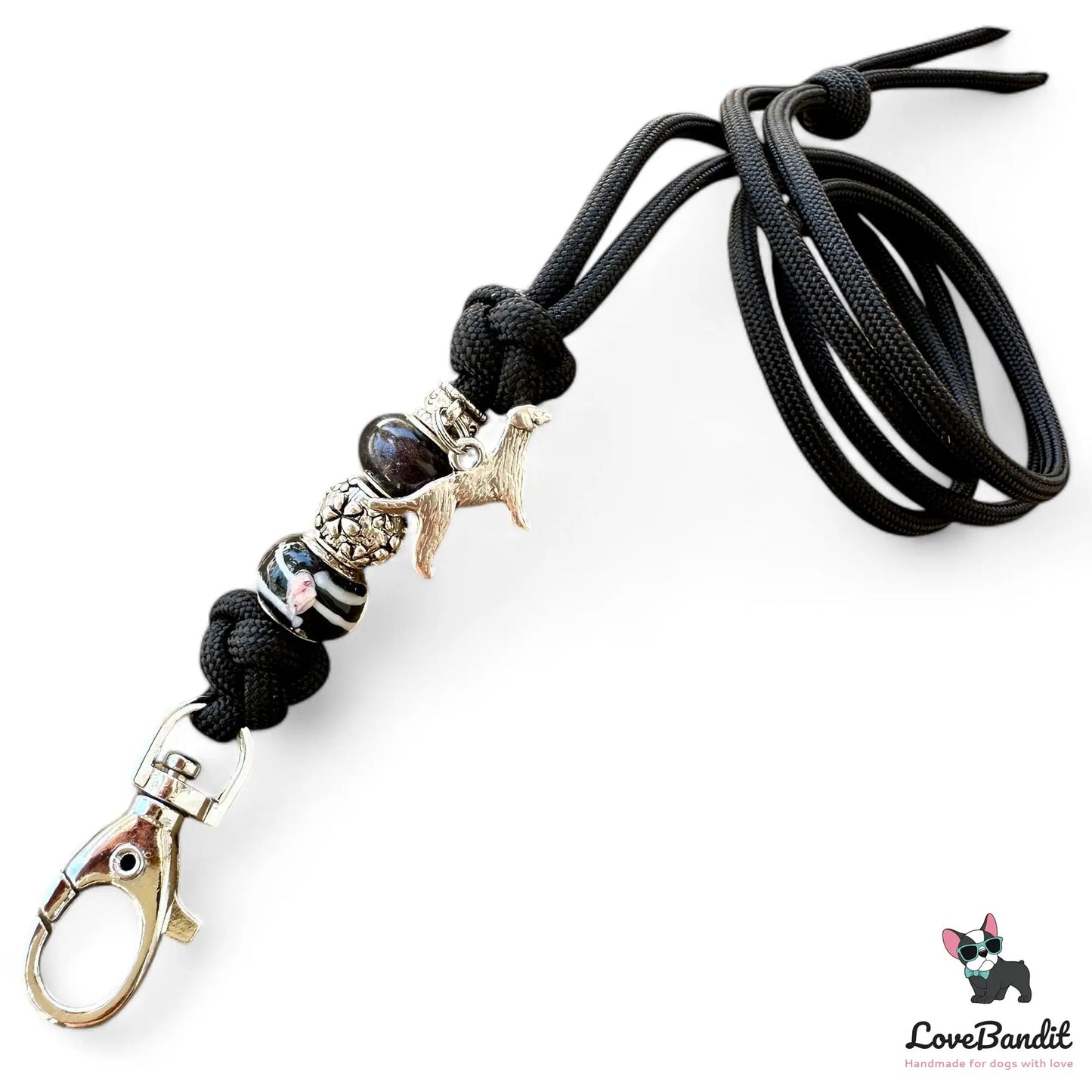 Hundepfeifenband Golden Flat schwarz aus Paracord - LoveBandit