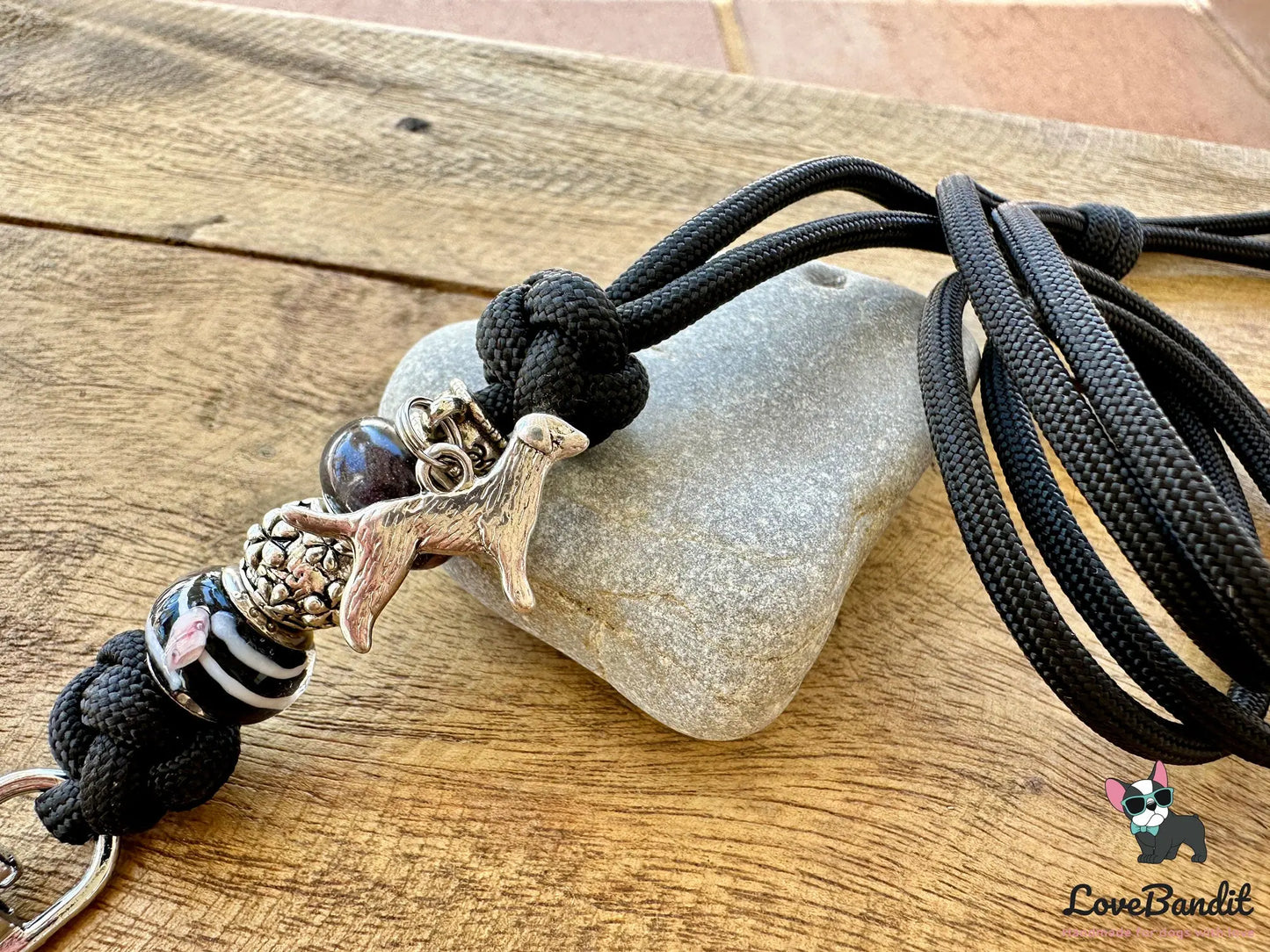Hundepfeifenband Golden Flat schwarz aus Paracord - LoveBandit