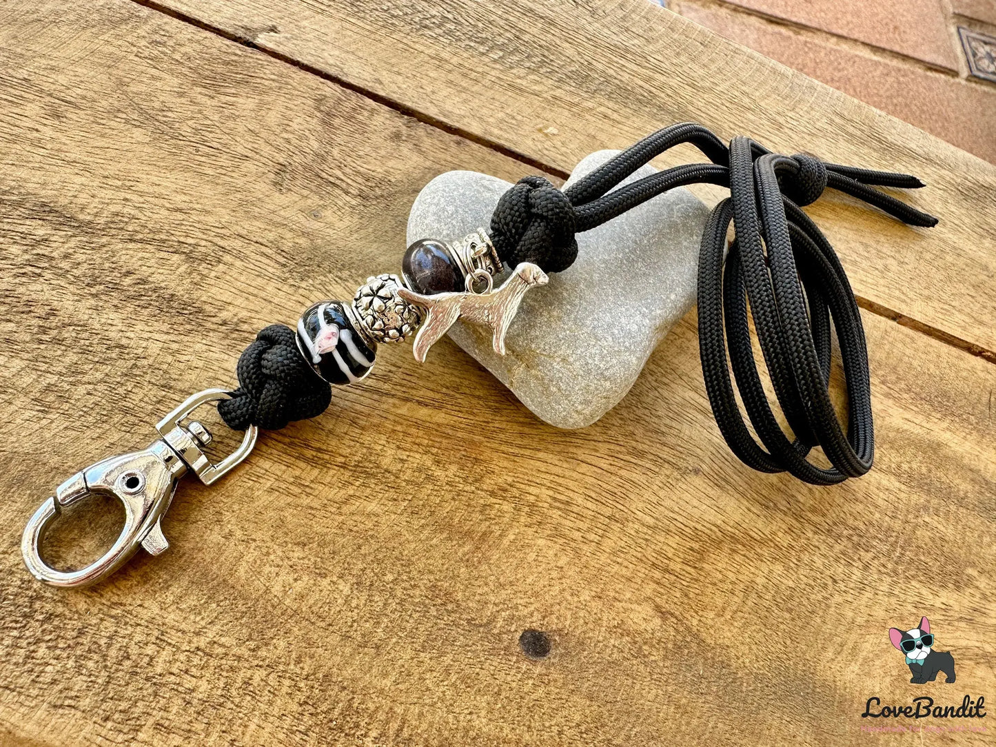 Hundepfeifenband Golden Flat schwarz aus Paracord - LoveBandit