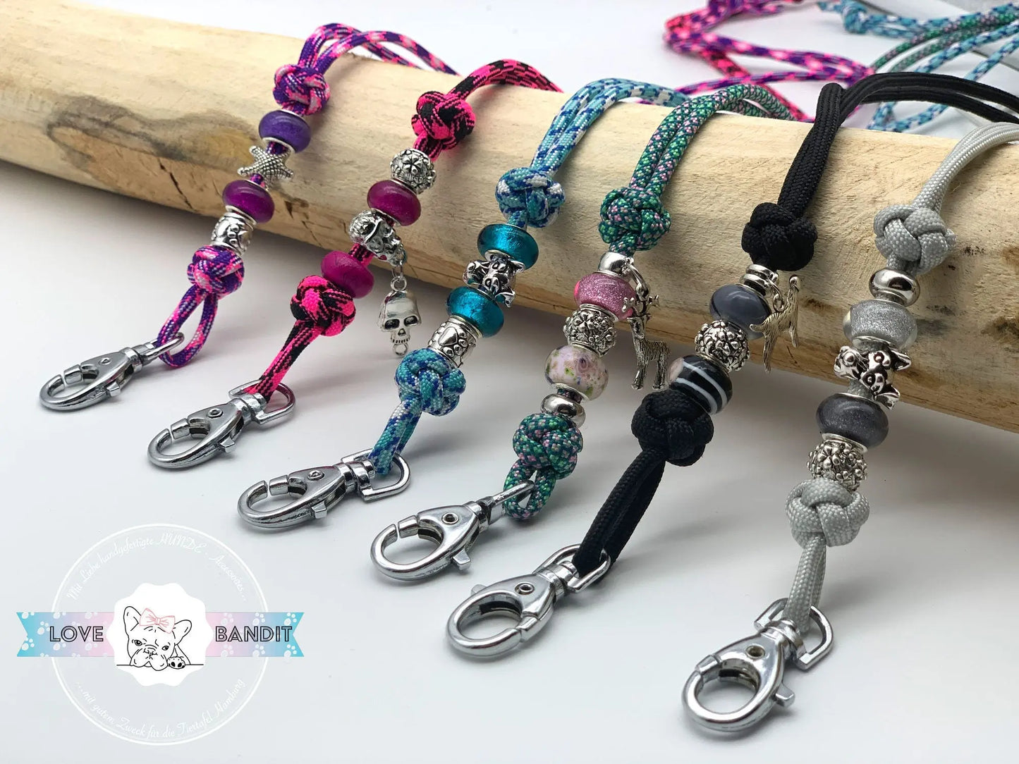 Hundepfeifenband Golden Flat schwarz aus Paracord - LoveBandit